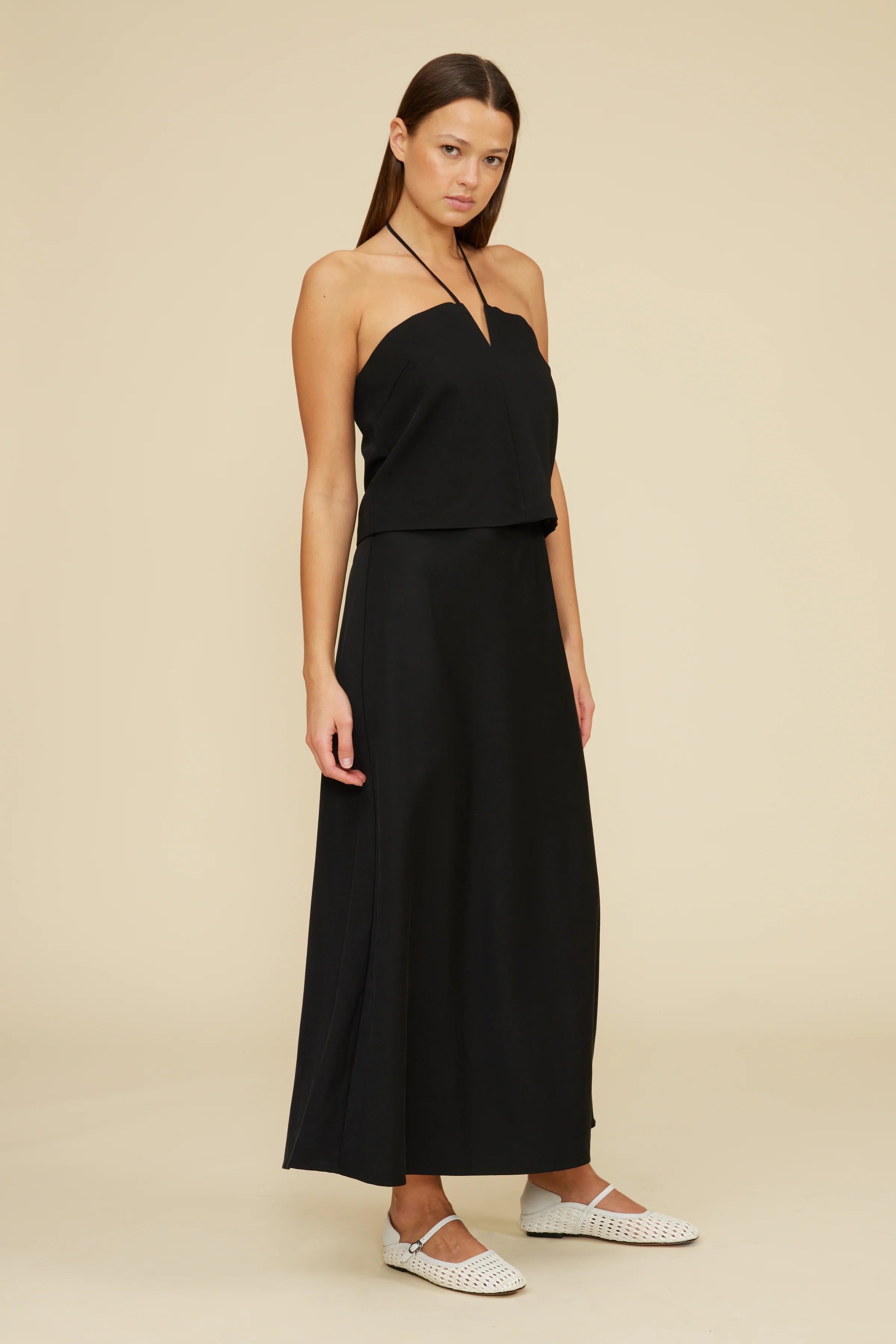 Stassi Bias Midi Skirt - Black