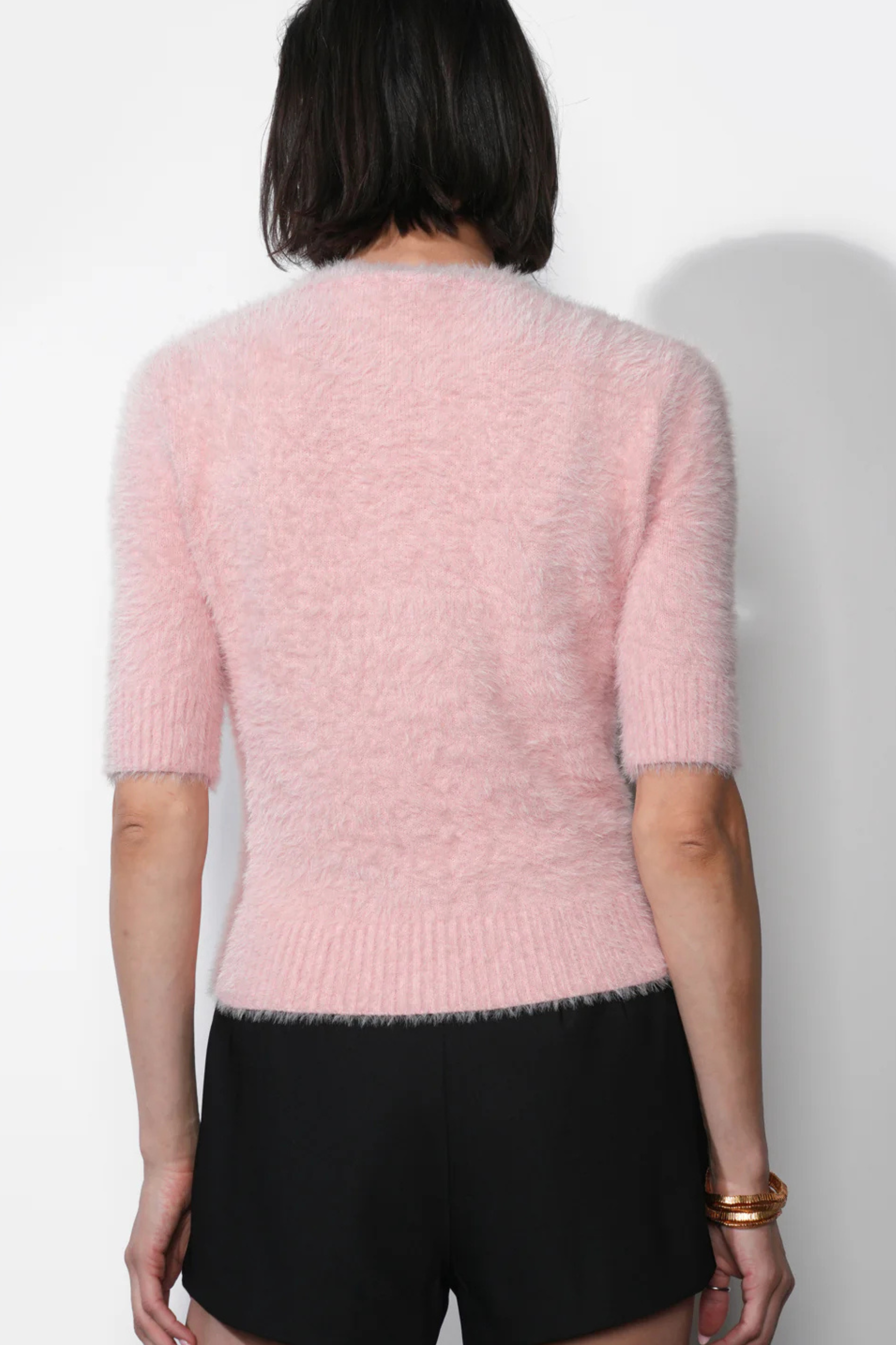 Odette Fuzzy Knit Top - Pink