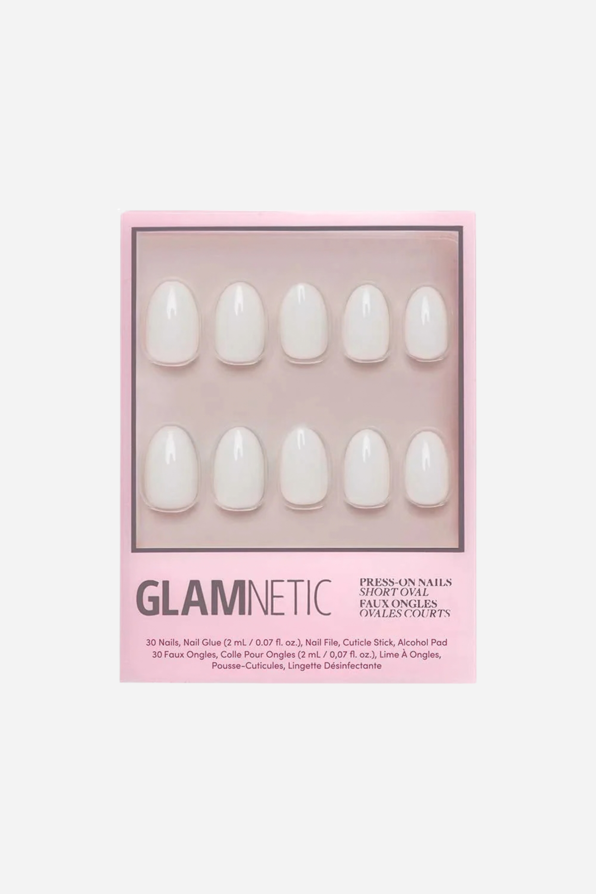Glamnetic - Press-on Nails Short Oval - White Swan