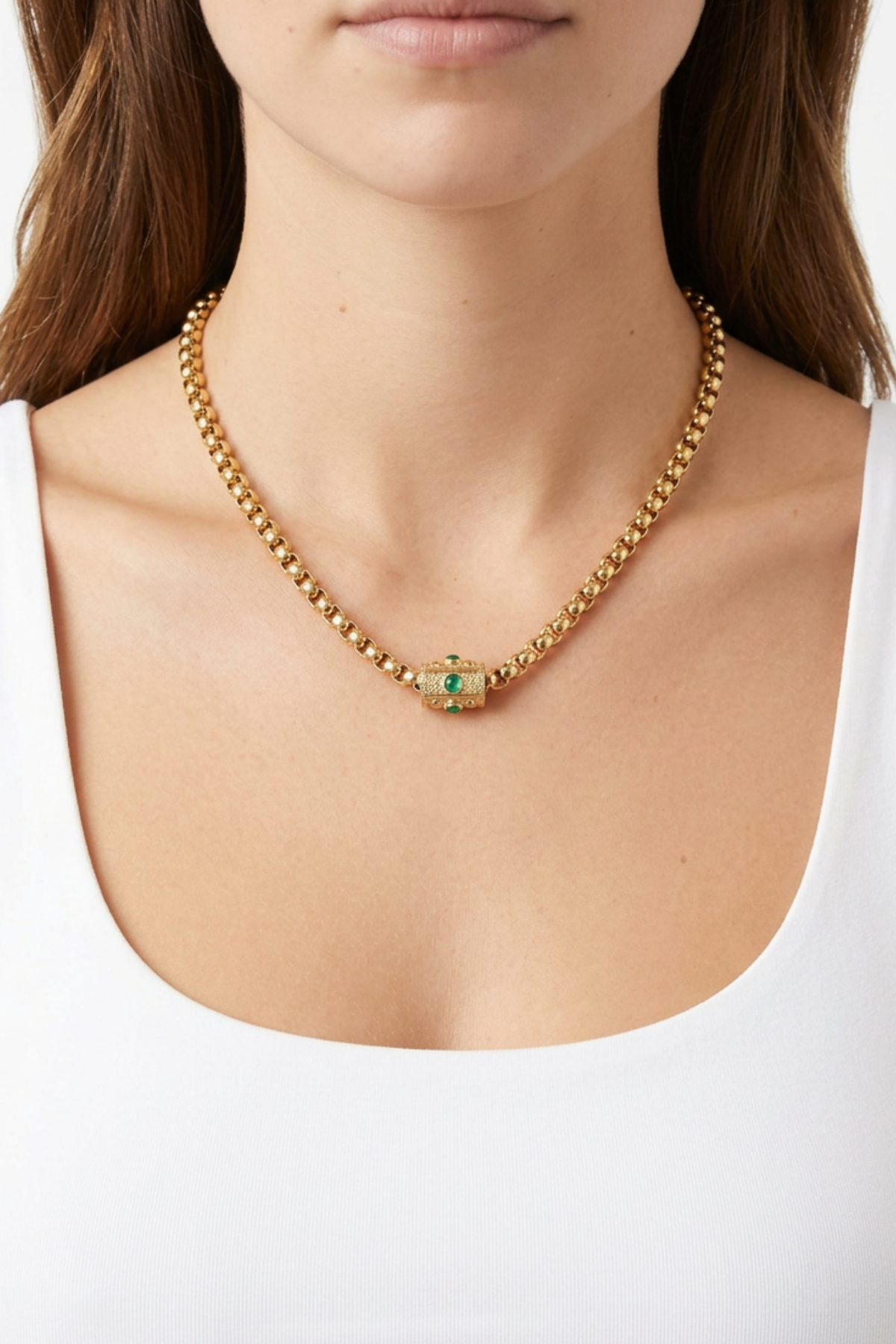 Gina Carmen - Rue Necklace - Green