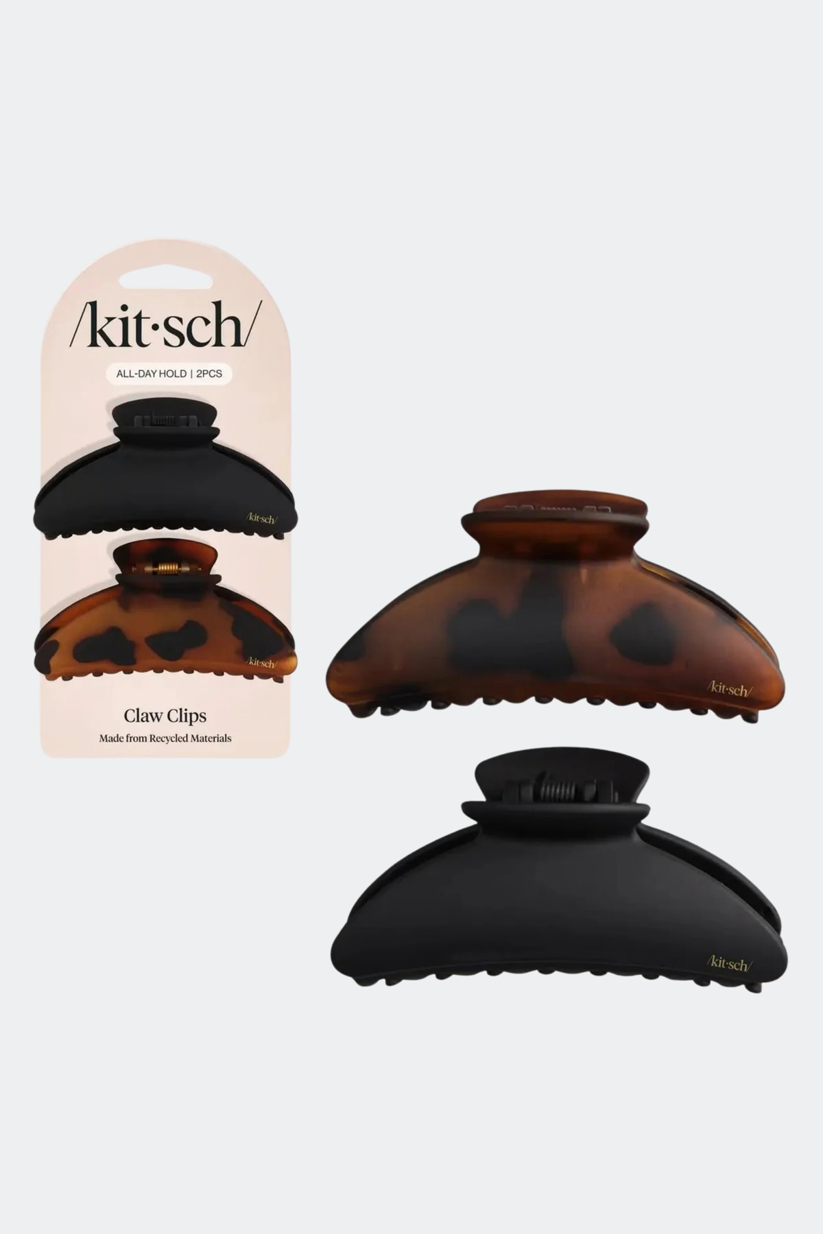 KITSCH - Recycled Plastic Medium Claw Clips - 2pc Set