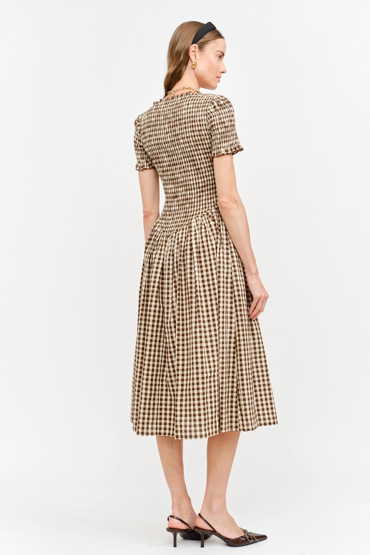 Bianca Midi Dress - Brown