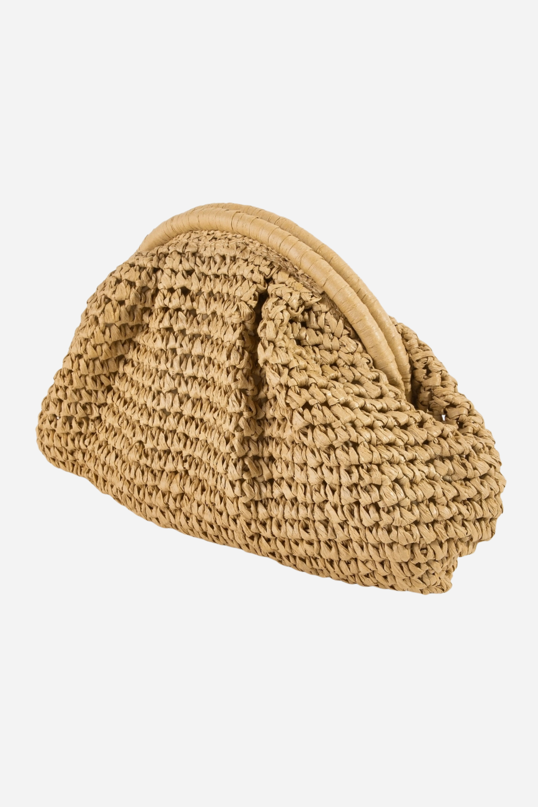 Straw Clutch - Khaki