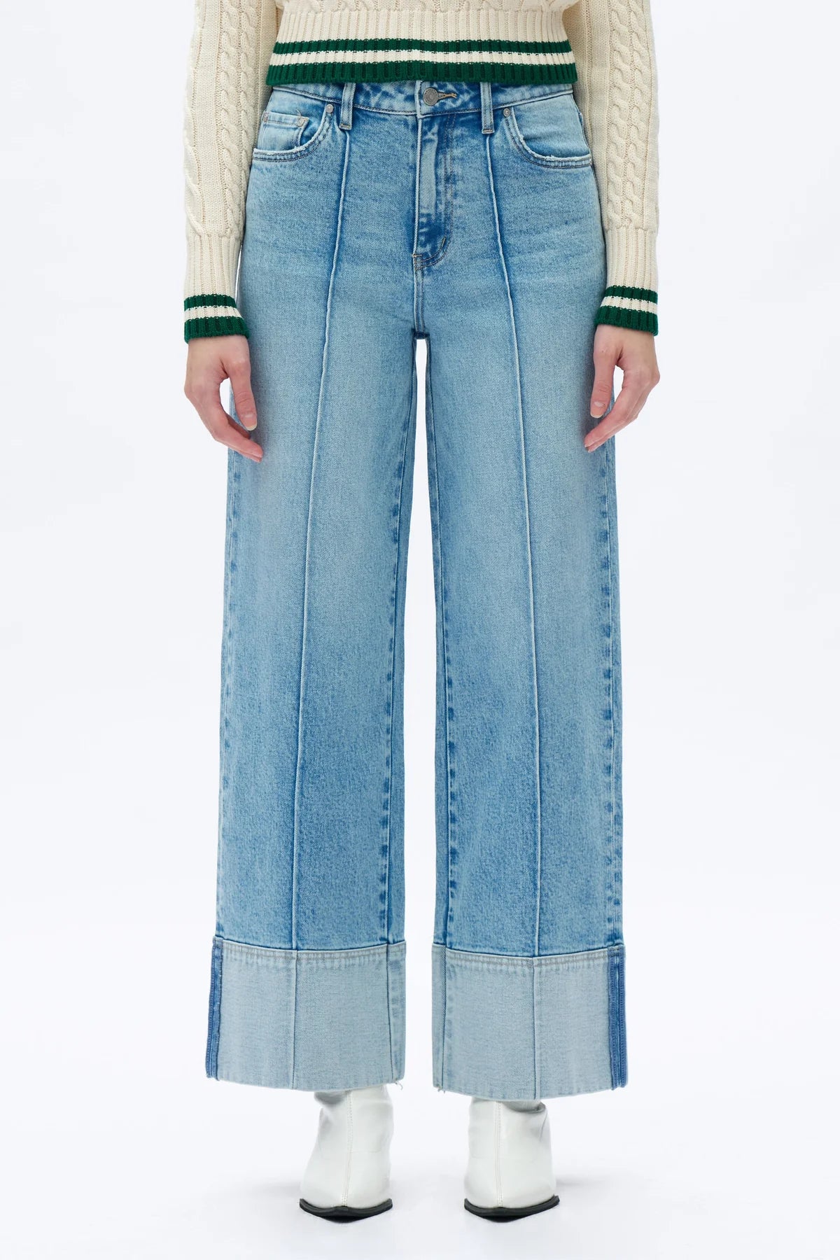 High Rise Wide Leg Jeans - Light Blue
