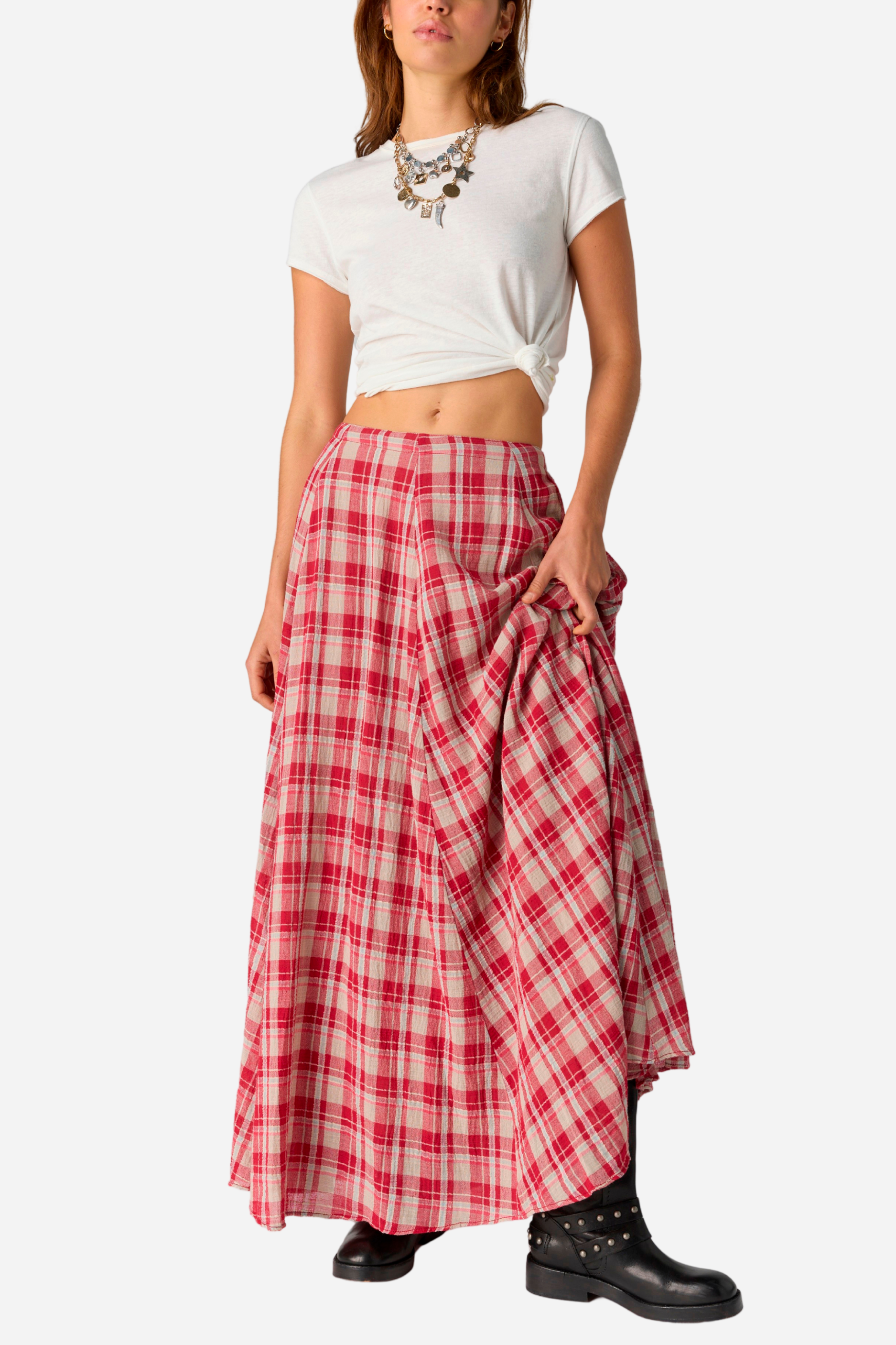 Free People - Ives Maxi Skirt - Cherry Combo