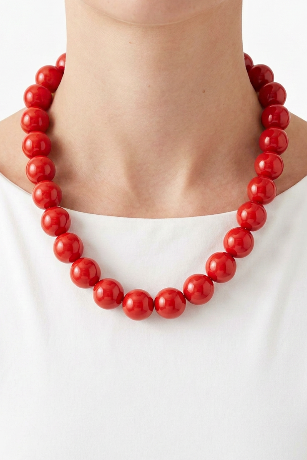 Beaded Necklace - Red
