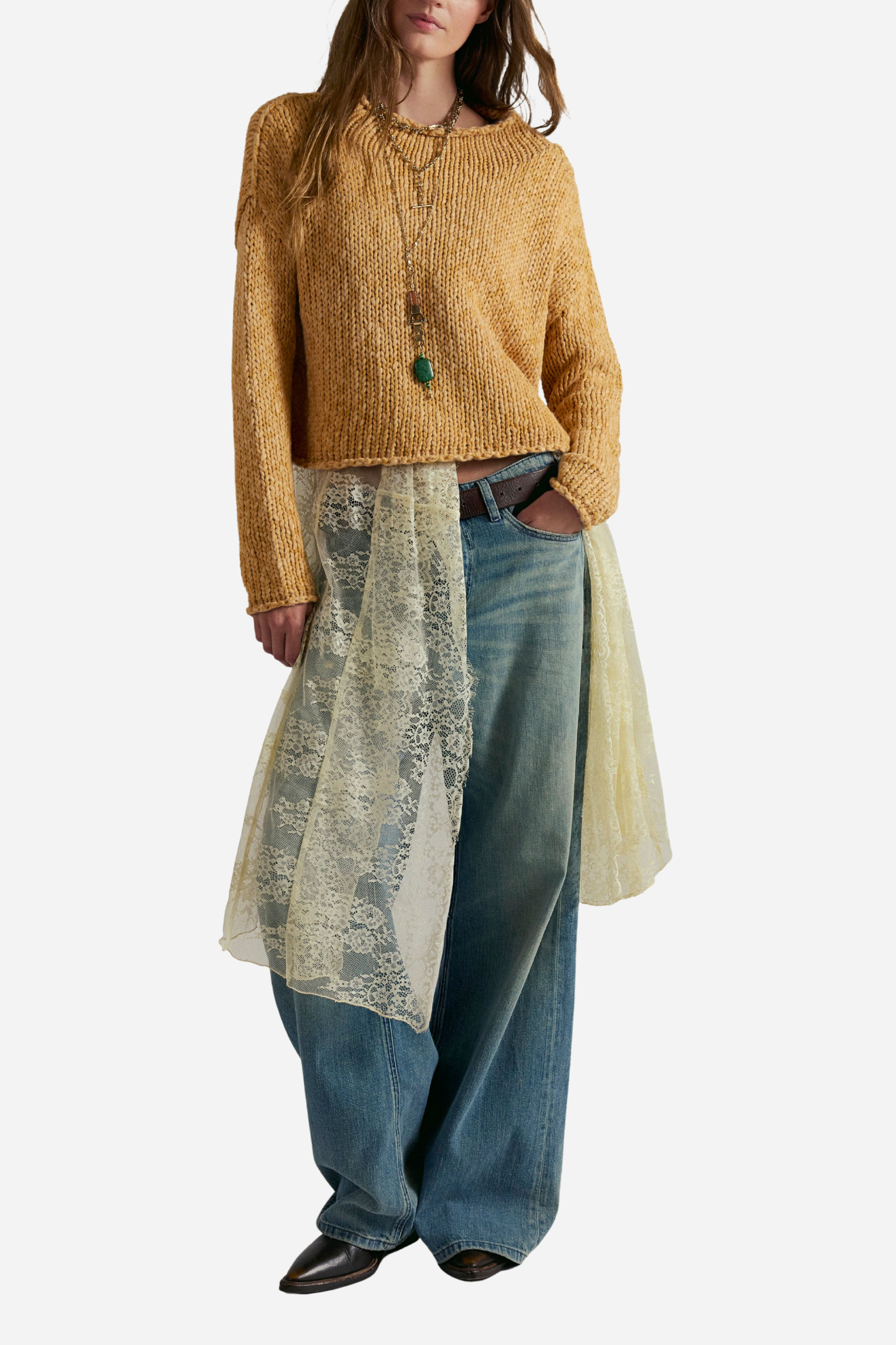 Free People Opal Sweater - Sweet Potato