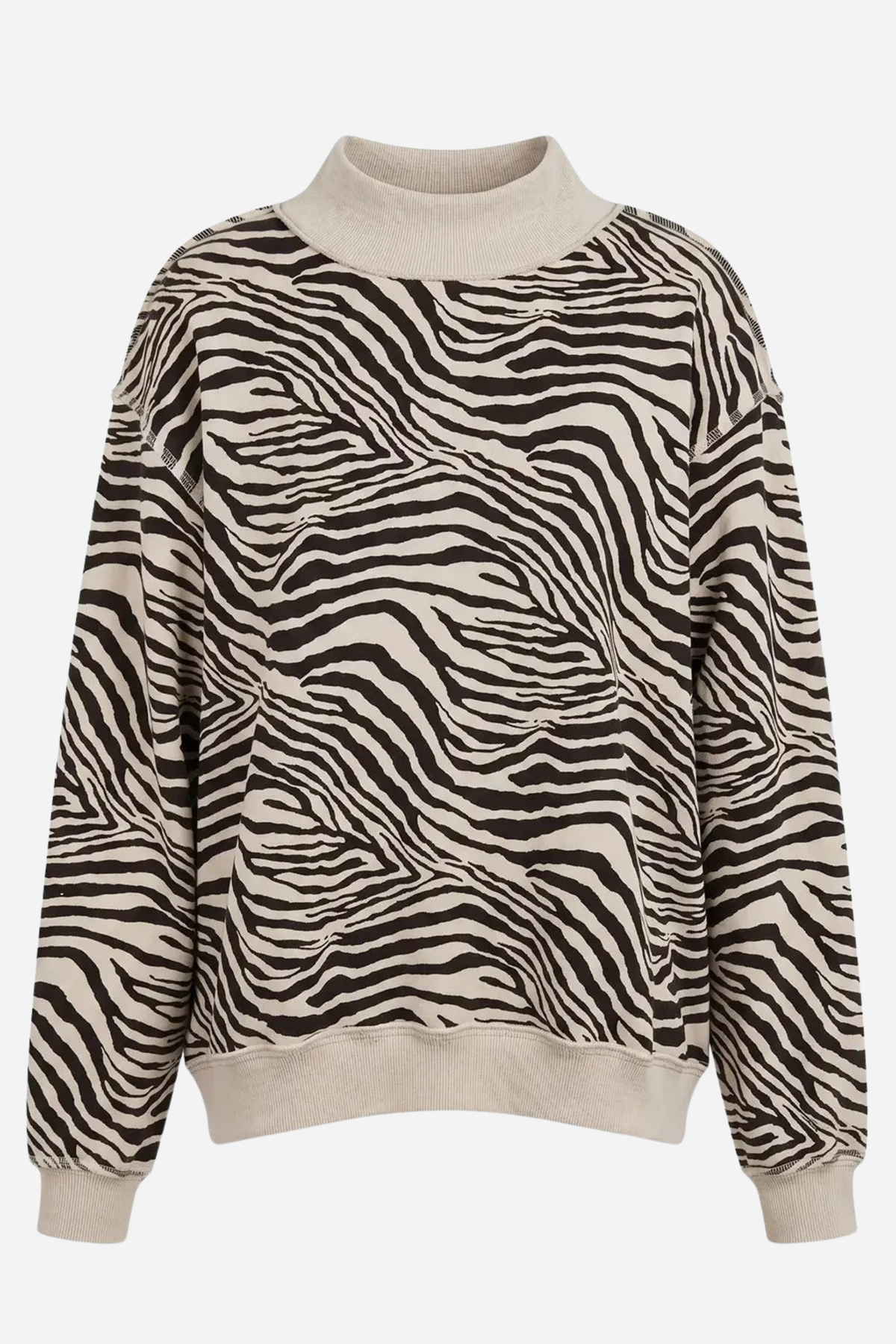 Zebra Mock Neck Sweatshirt
