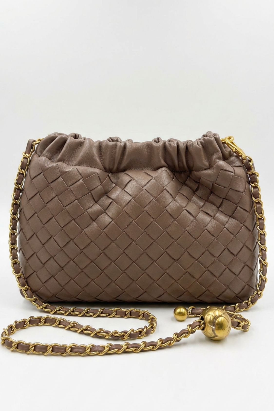 Cloud Woven Shoulder Bag - Mocha