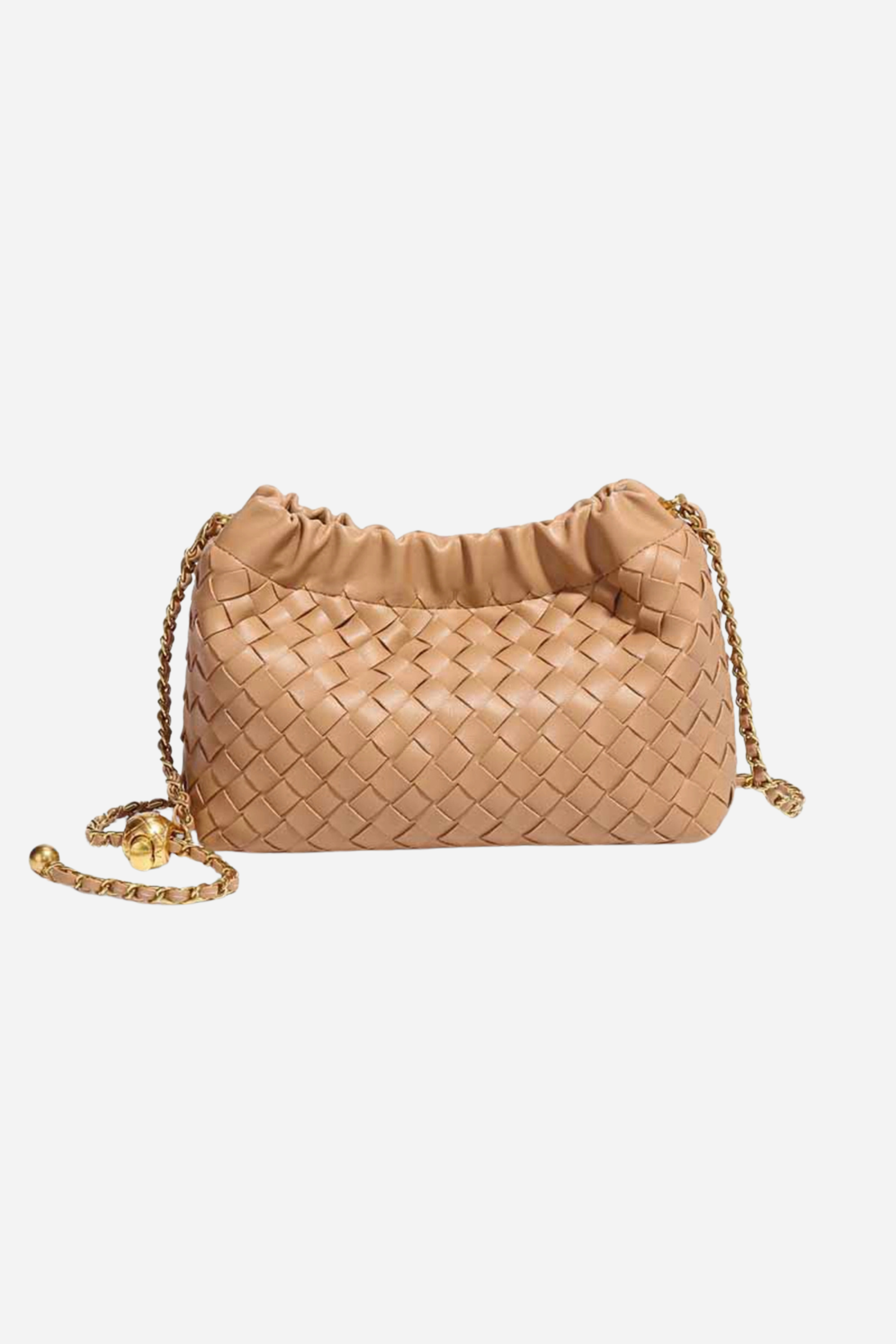 Cloud Woven Shoulder Bag - Brown