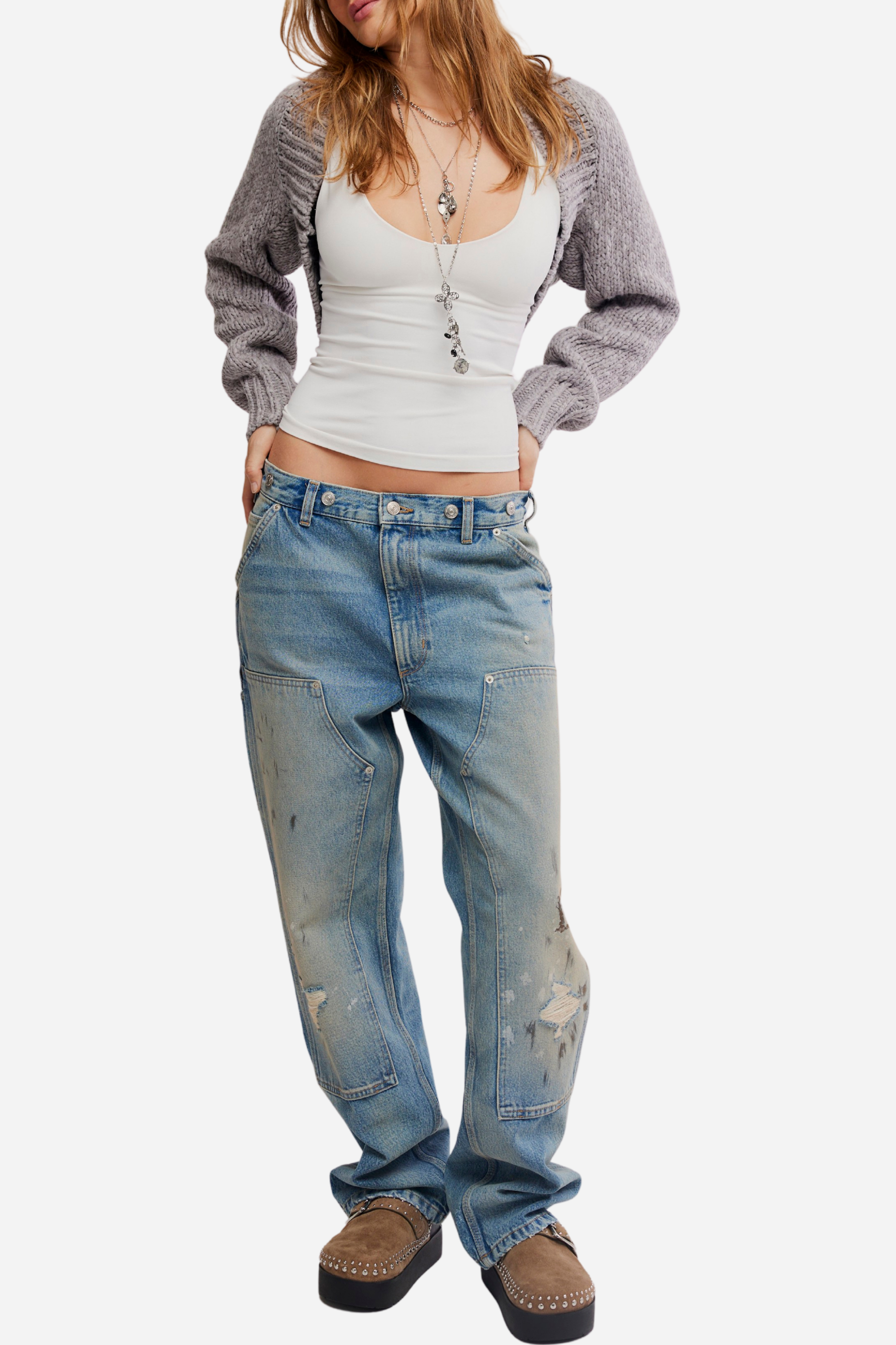 Free People - Opal Shrug - Grey Flannel