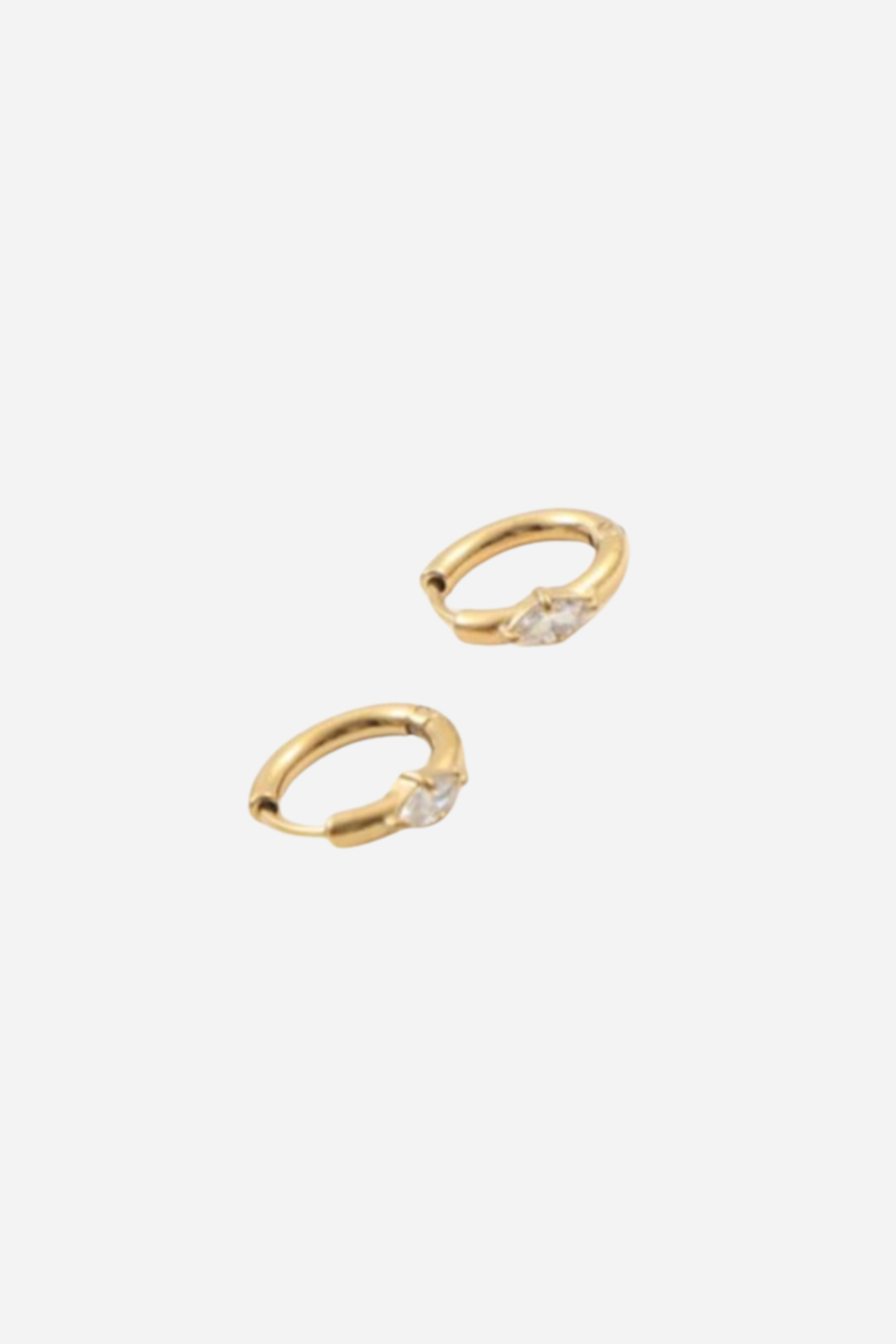 18K Diamond Drop Hoop Earrings