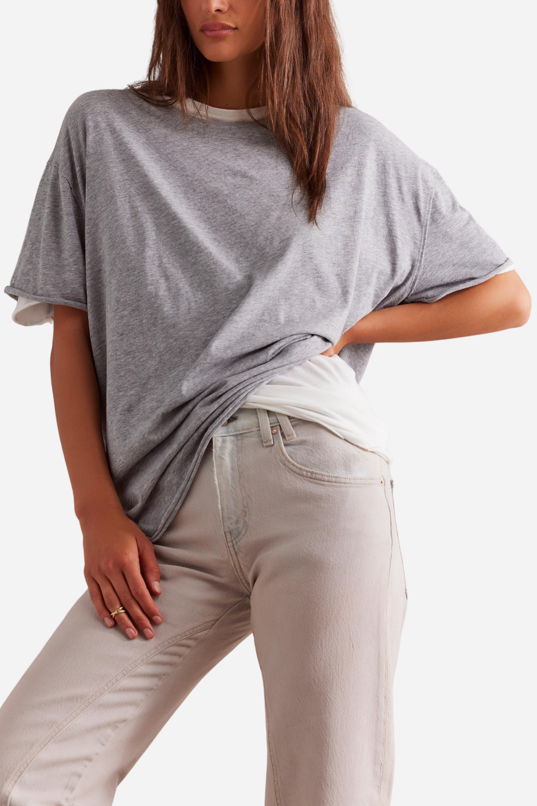 Free People Nina Tee - Heather Grey