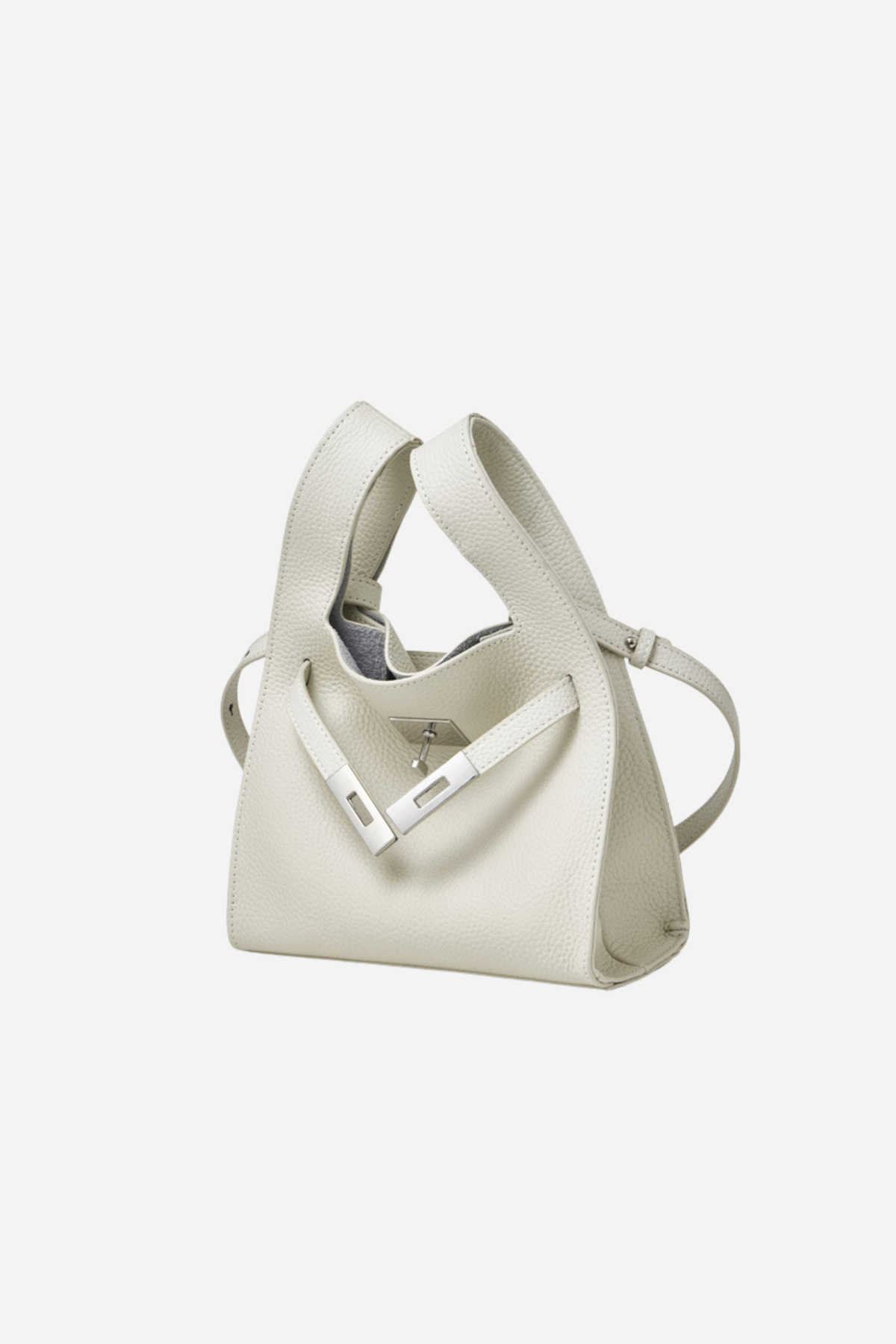 Pebbled Leather Mini Tote Crossbody Bag