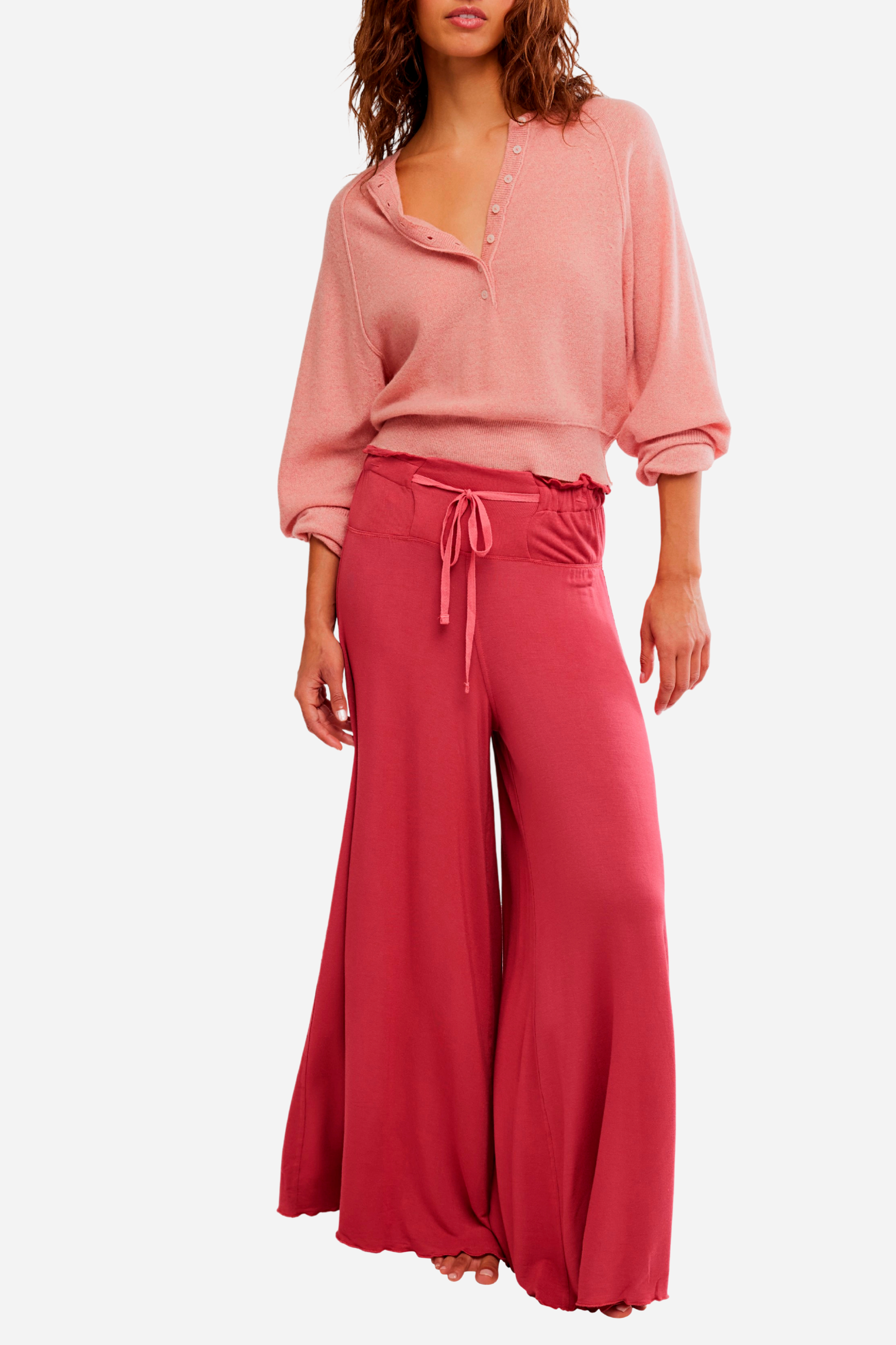 Free People Dream State Pants - Garnet Rose