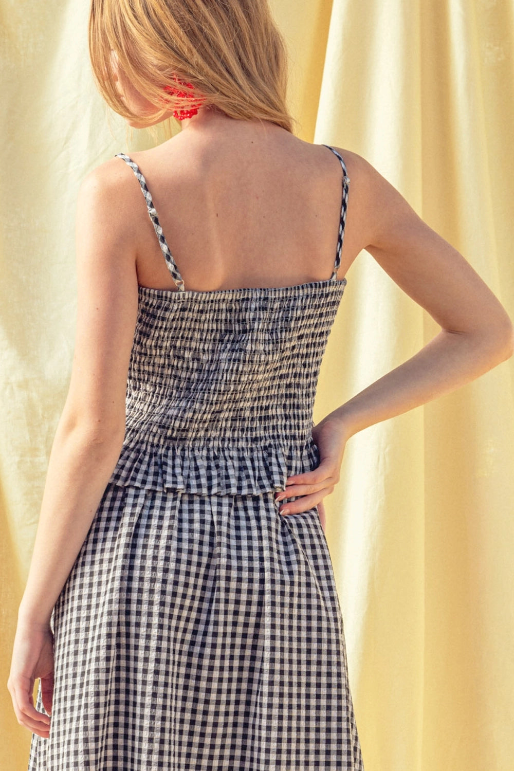Gingham Smocked Tank Top