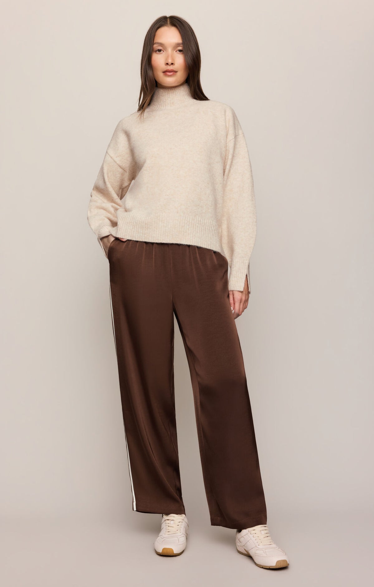 Z Supply - In Stride Satin Track Pant - Russet
