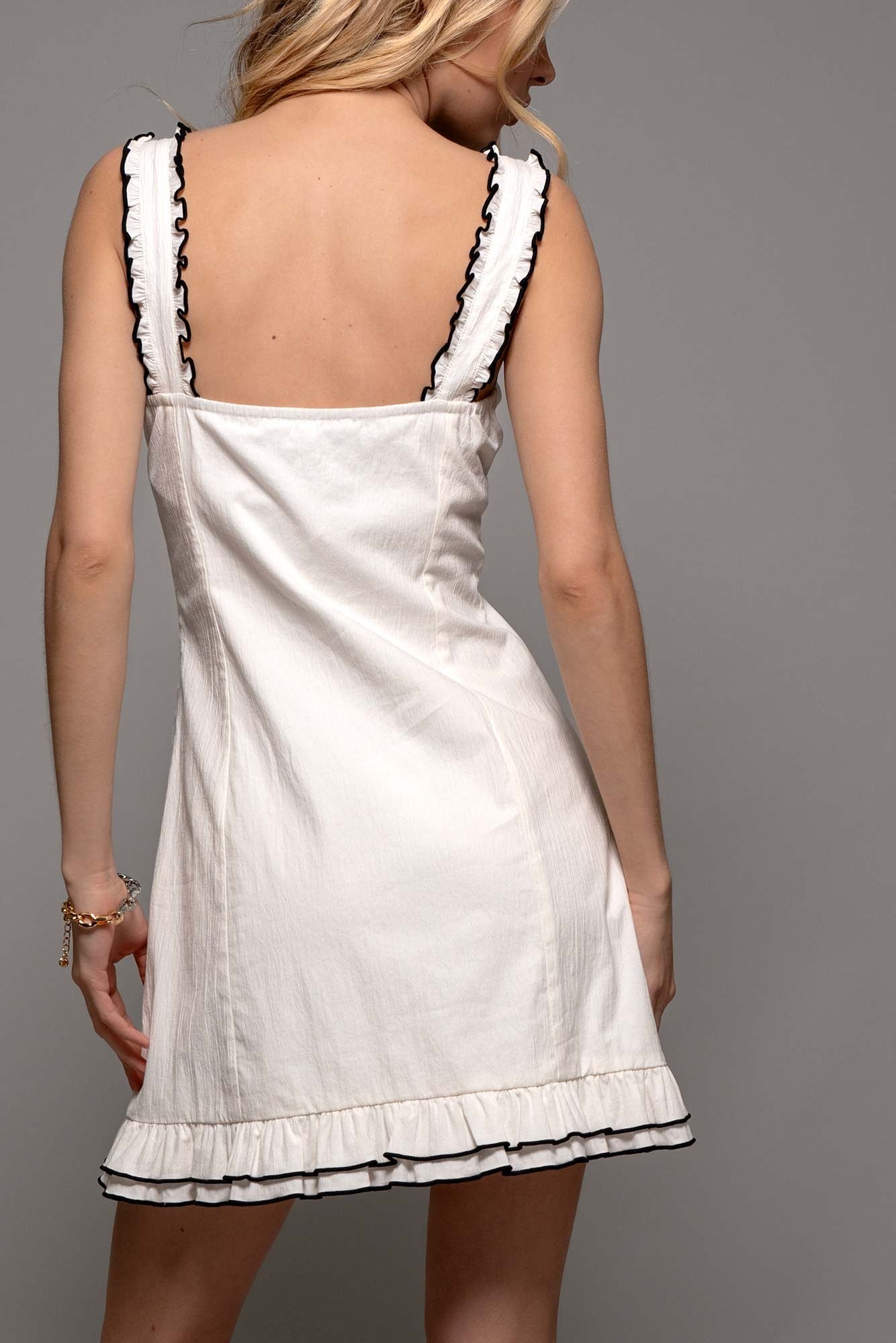 Sweet Ruffles Mini Dress - White