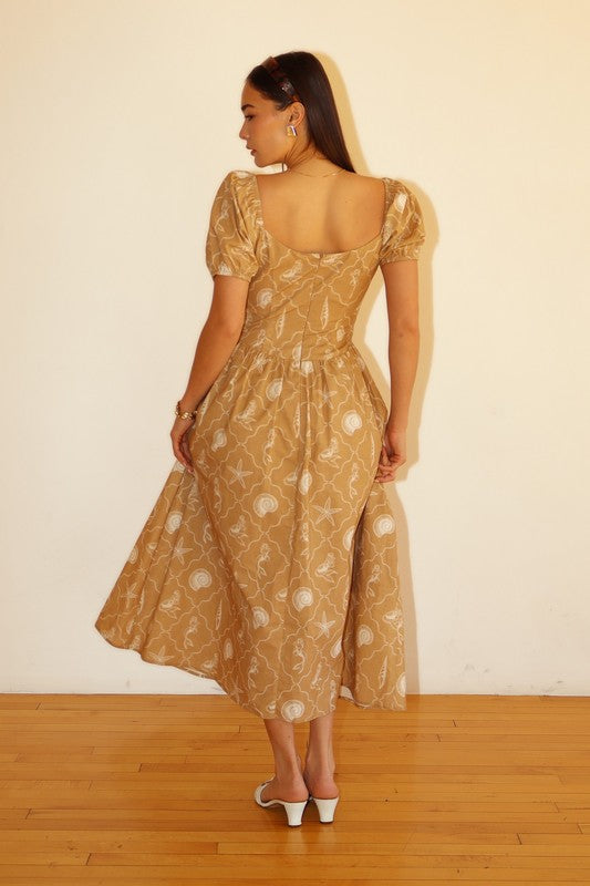 Mermaid Shell Midi Dress