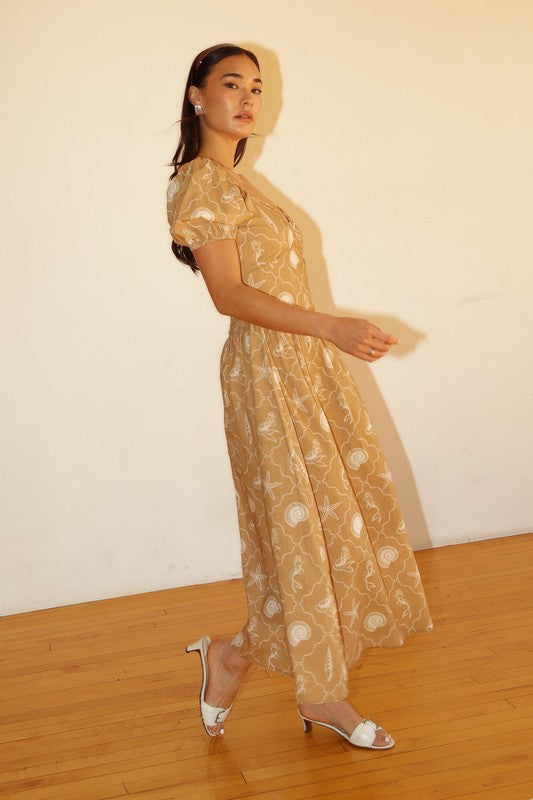 Mermaid Shell Midi Dress