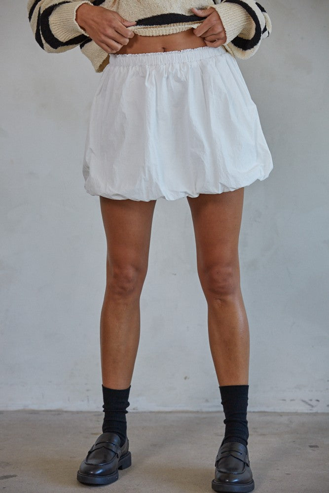 Briony Bubble Mini Skort - White