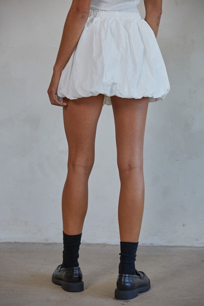 Briony Bubble Mini Skort - White