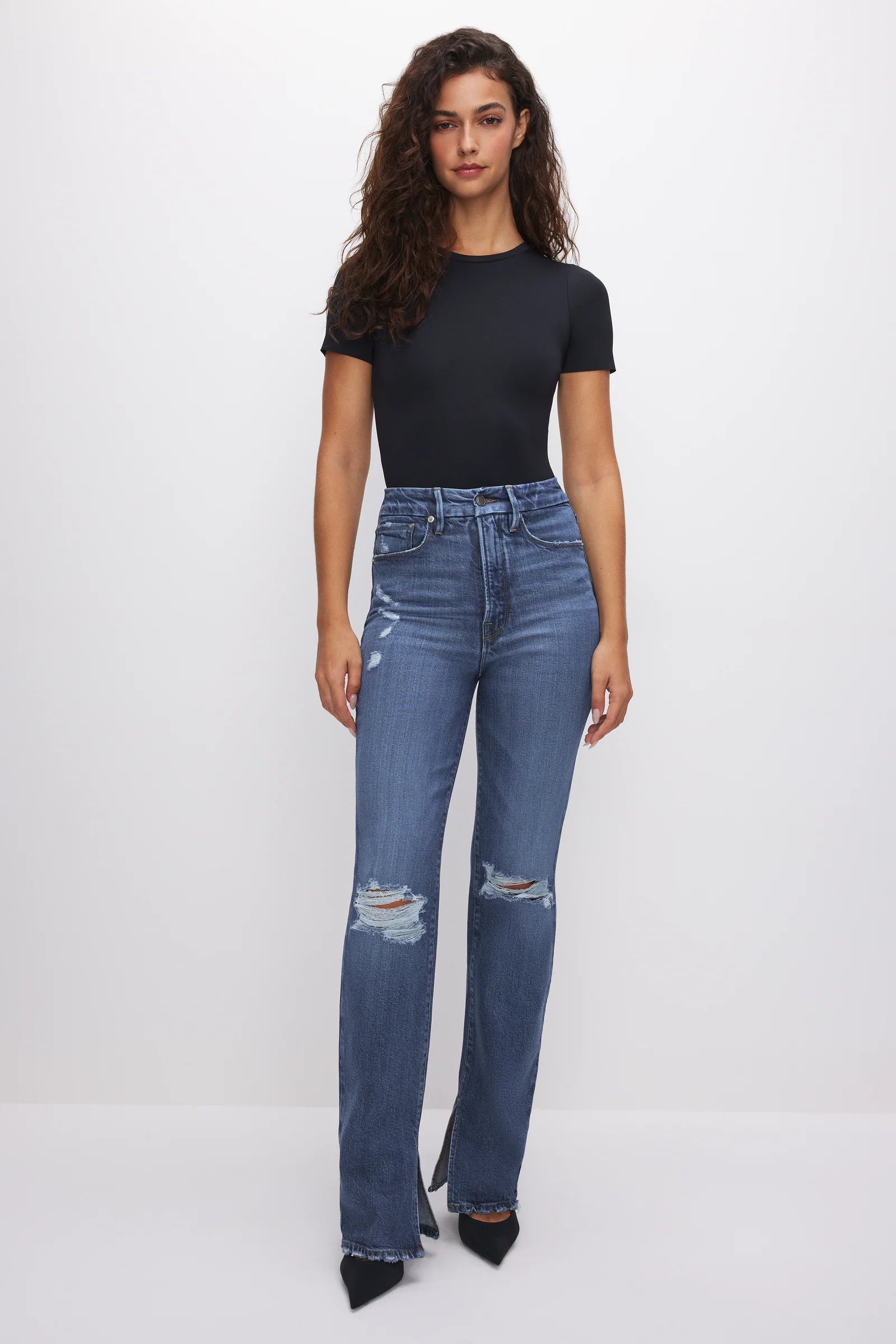 Good American - The Sculpting Modern Bodysuit - Black