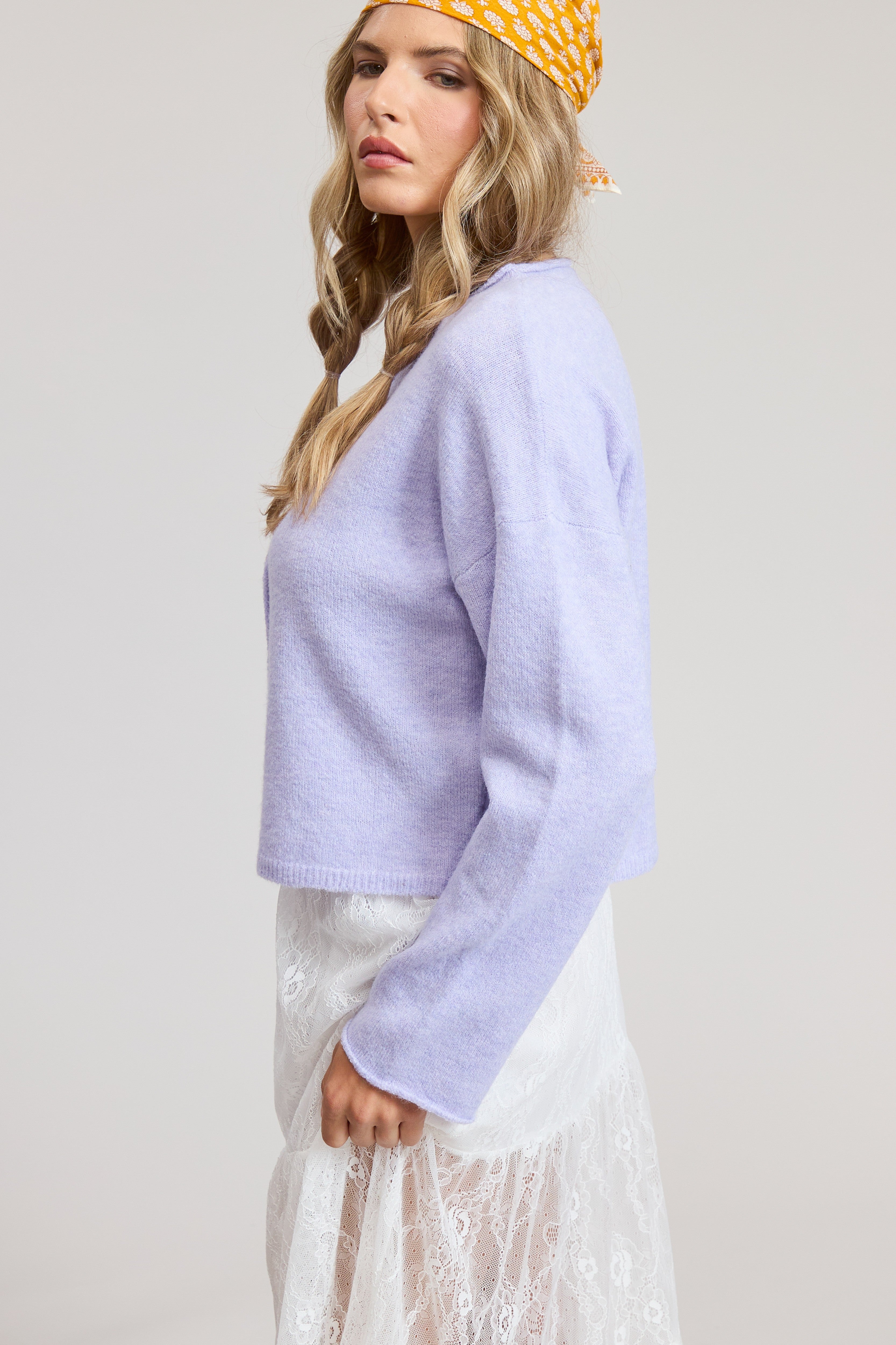 Elise Button Down Cardigan - Blueberry