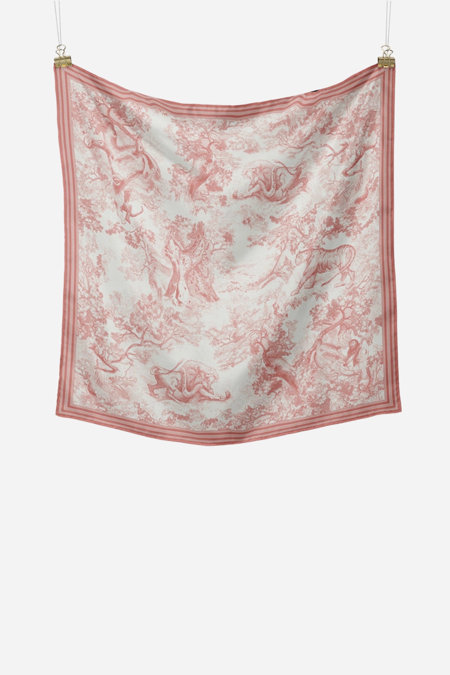 Floral Silky Square Scarf - Pink