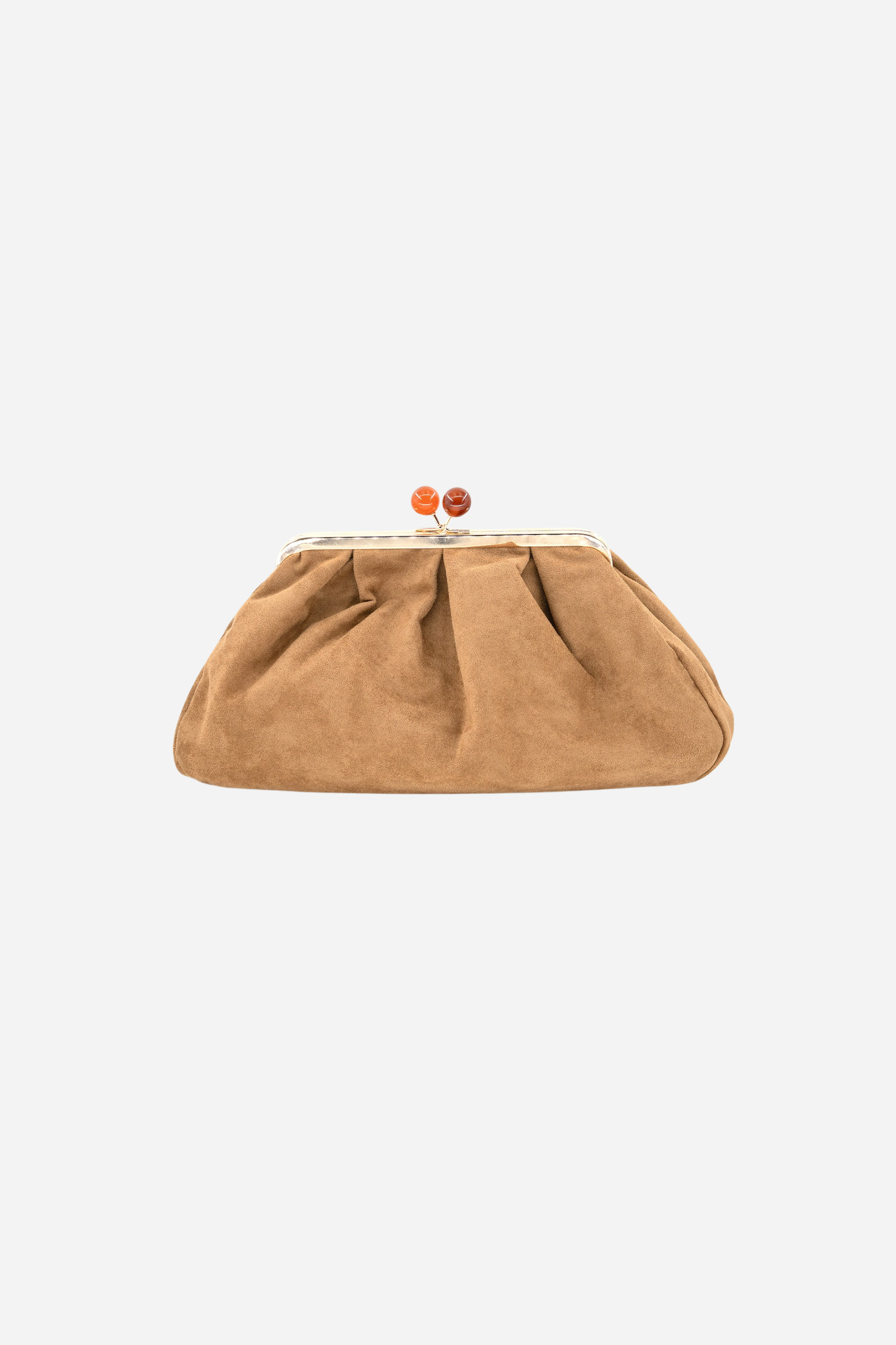 Aura Suede Clutch - Khaki