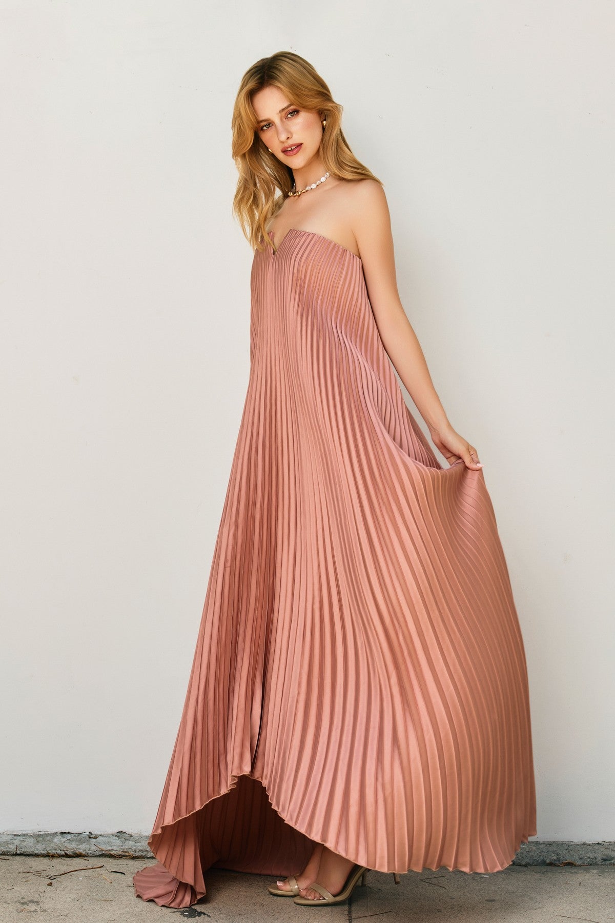 Moonglade Pleated Maxi Dress - Hazel