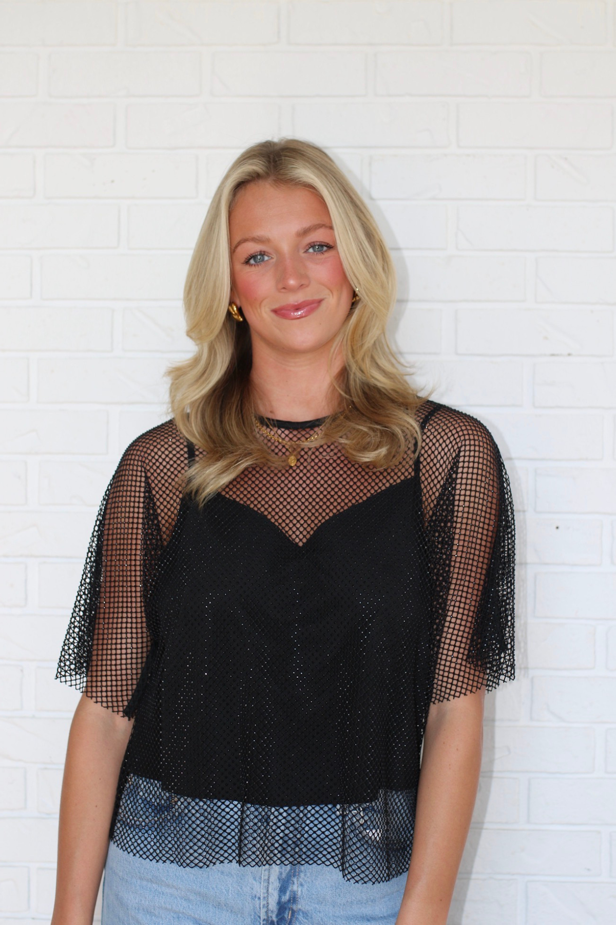 Sequin Layered Top - Black