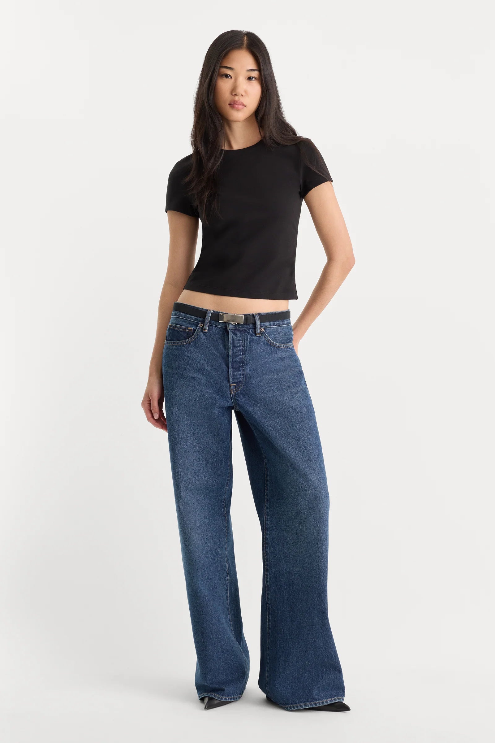 Good American - The Baby Tee - Black