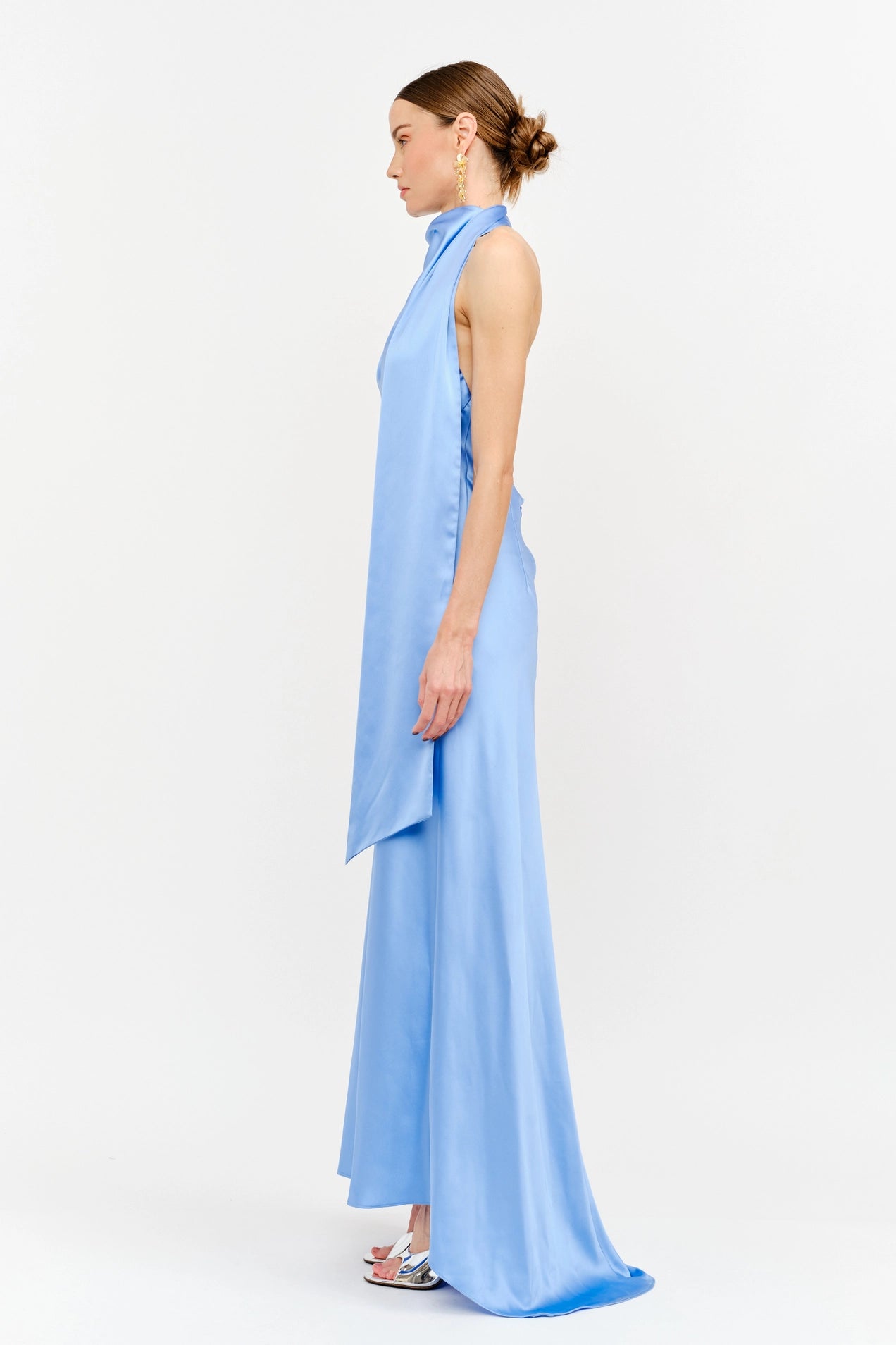 Posy Satin Halter Neck Dress