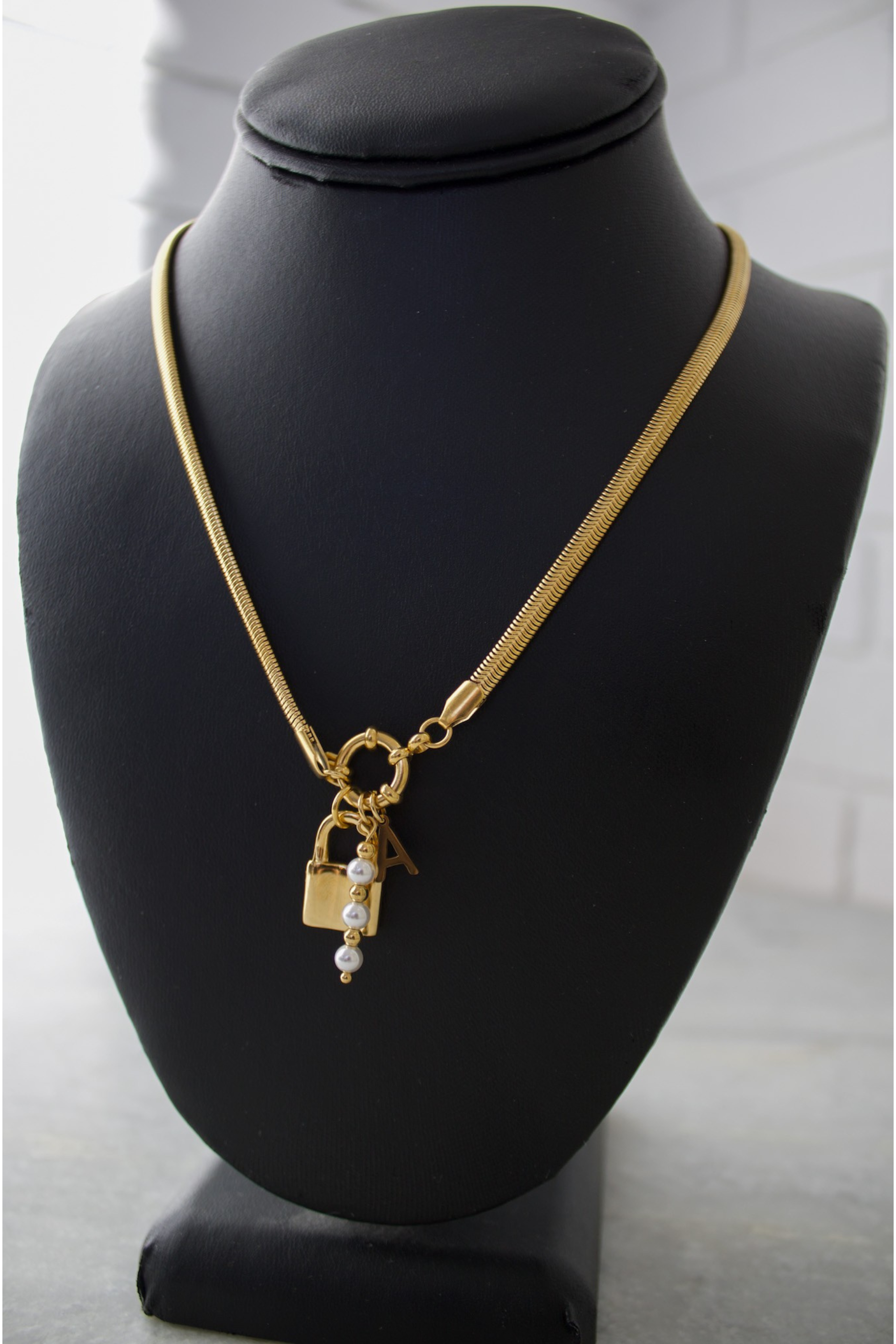 18K Pearl Charm Necklace - A