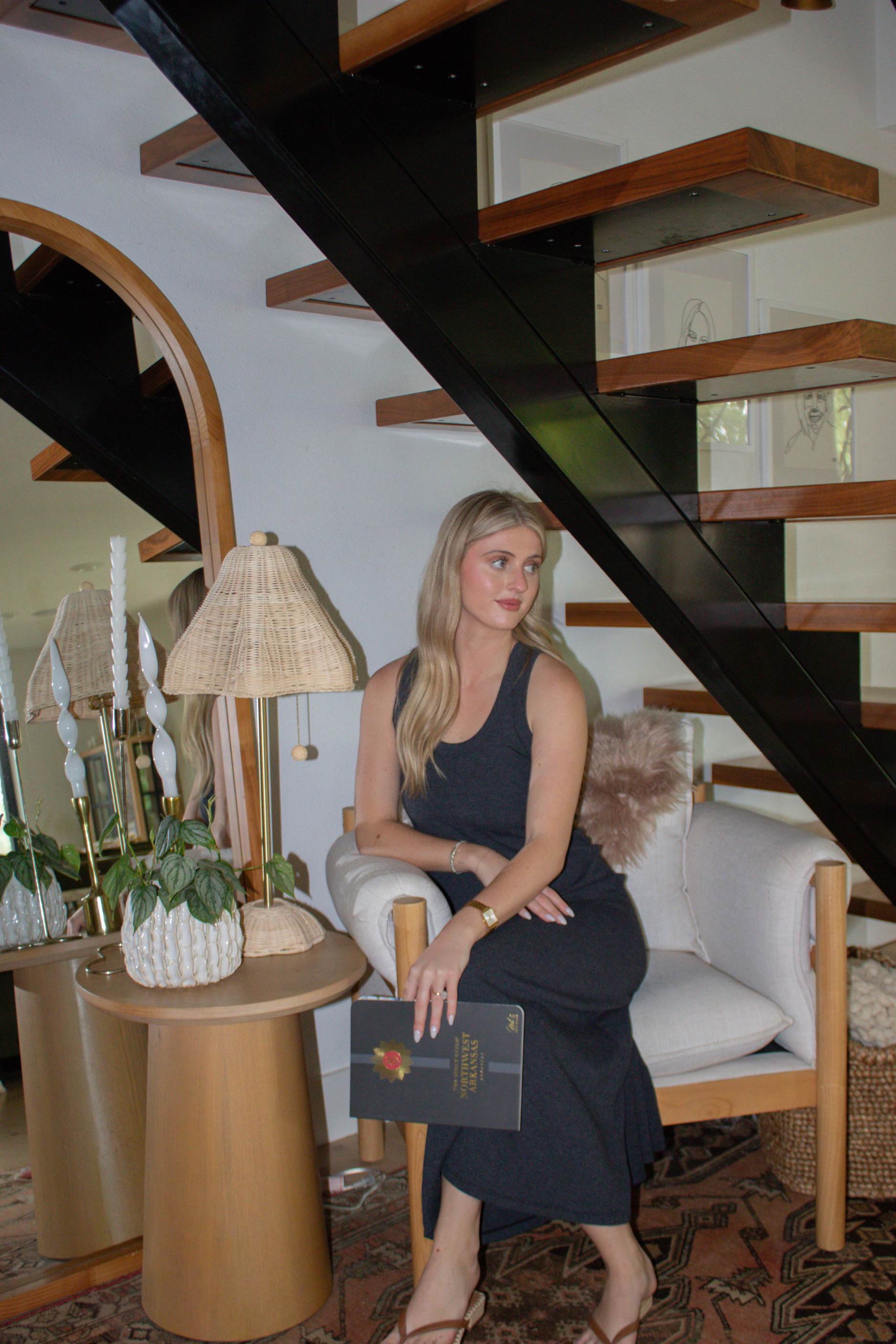 Yuma Scoop Neck Ribbed Dress - Black