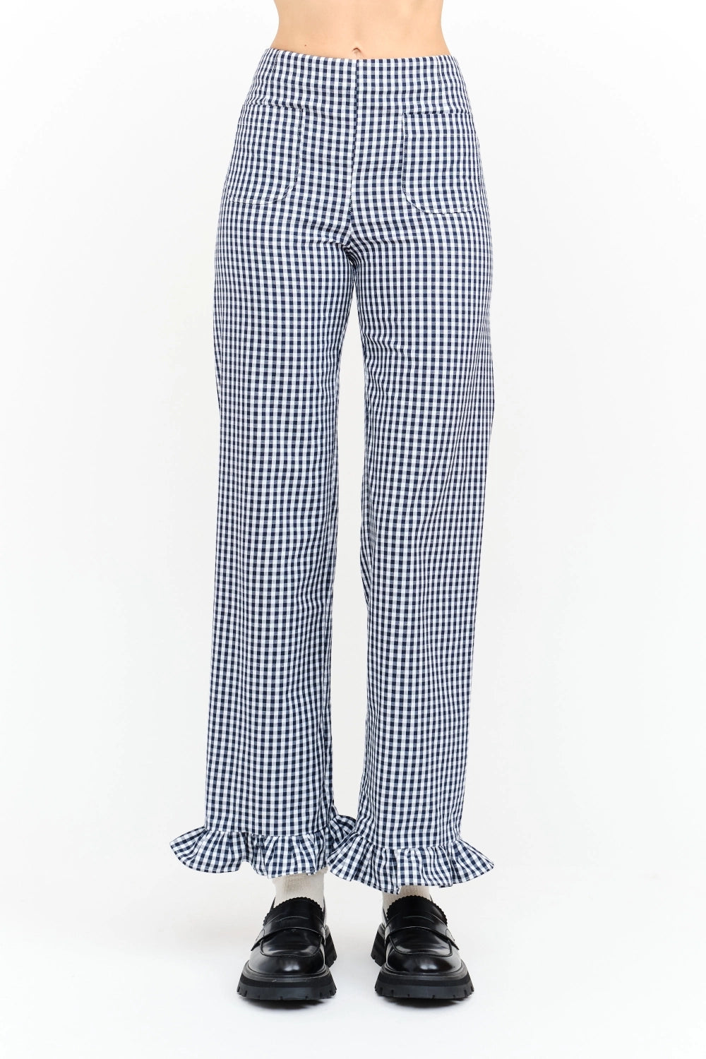 Paloma Gingham Pants - Navy