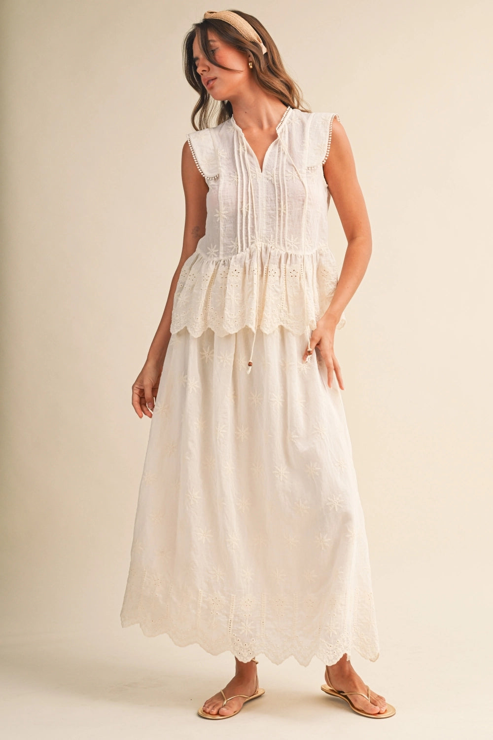 Emory Scalloped Skirt Set