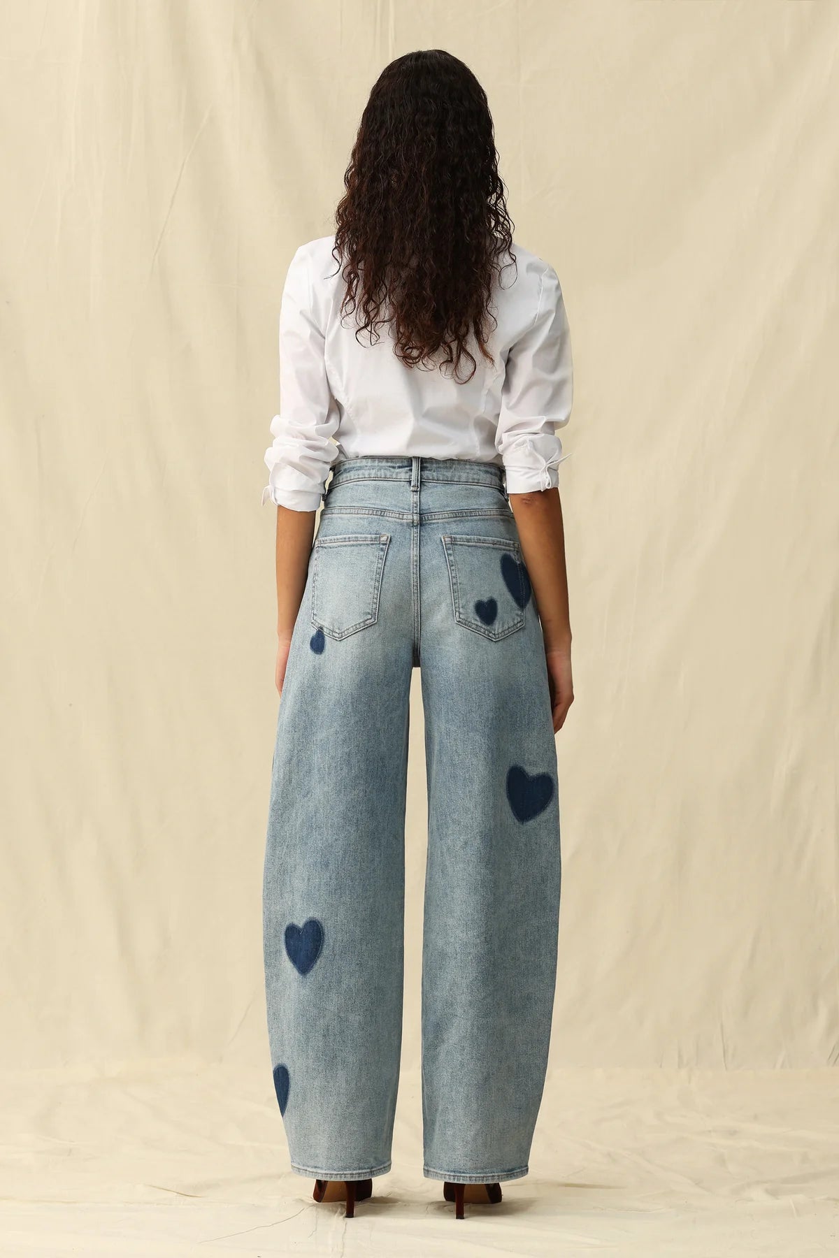 Rosalind High Rise Barrel Jeans - Blue Heart