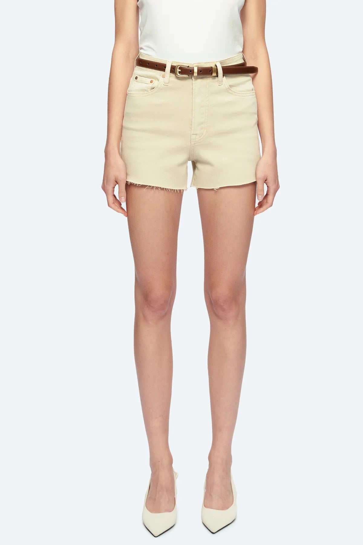 Fiona Super High Rise Shorts - Light Khaki