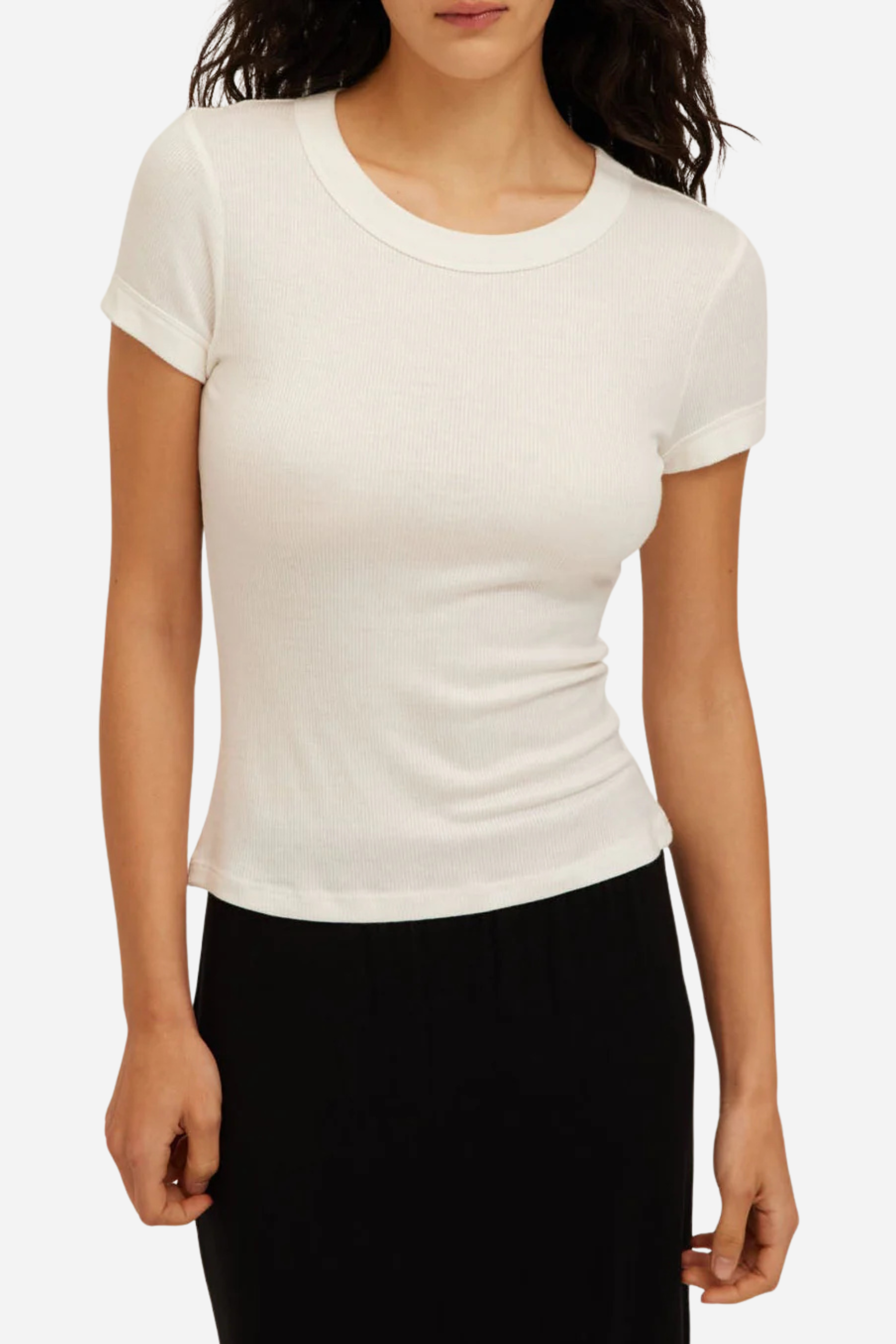 Kota Ribbed Baby Tee - White