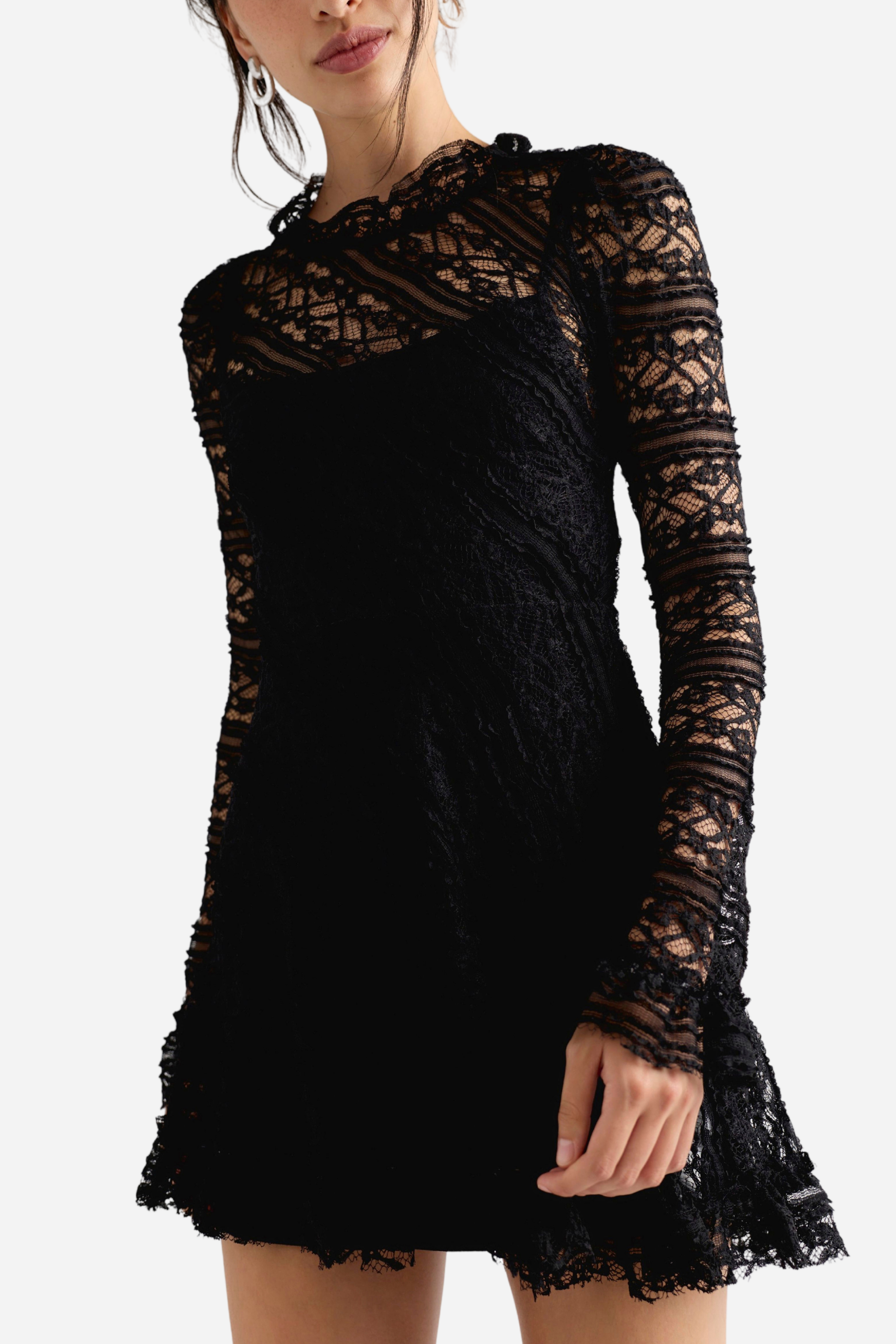 Free People - Woodland Whispers Mini Dress - Black