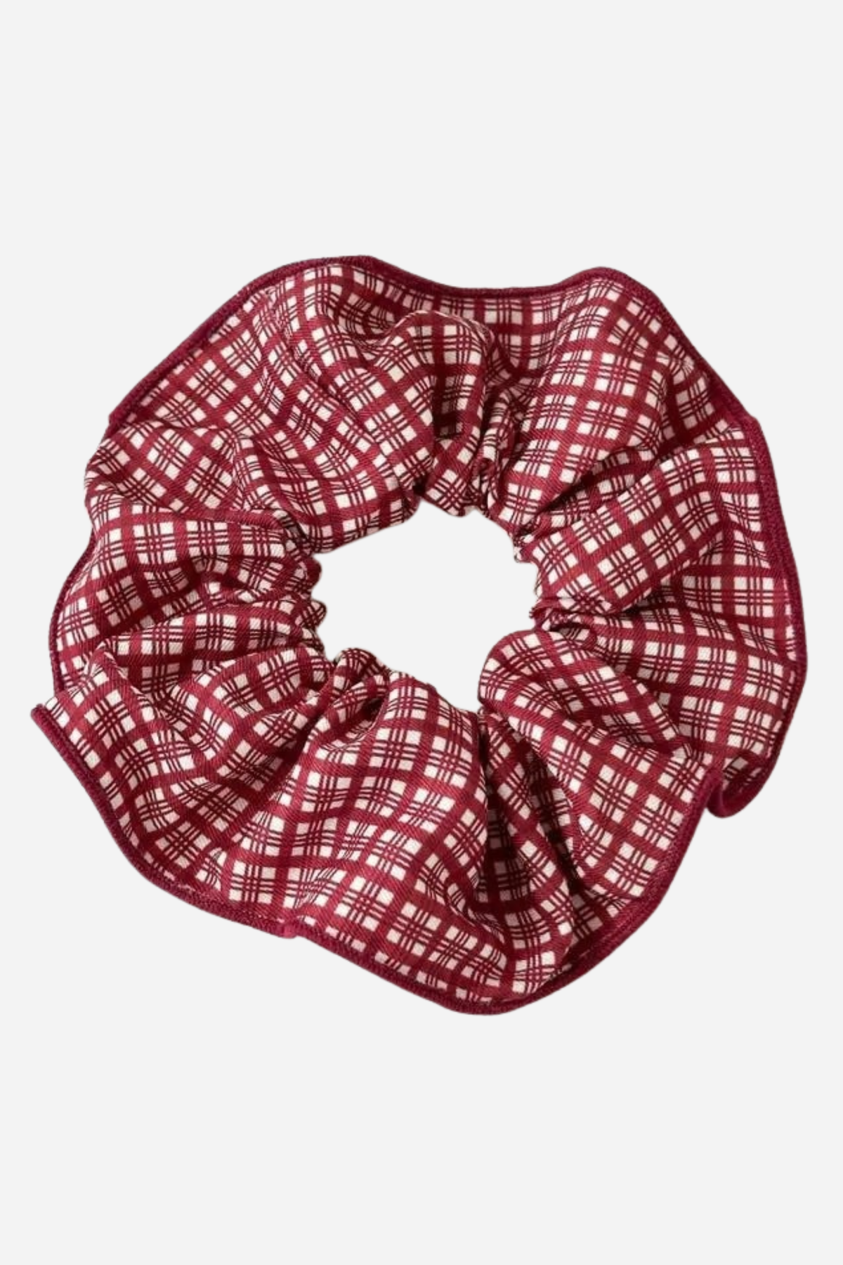 Plaid Scrunchie - Red and White