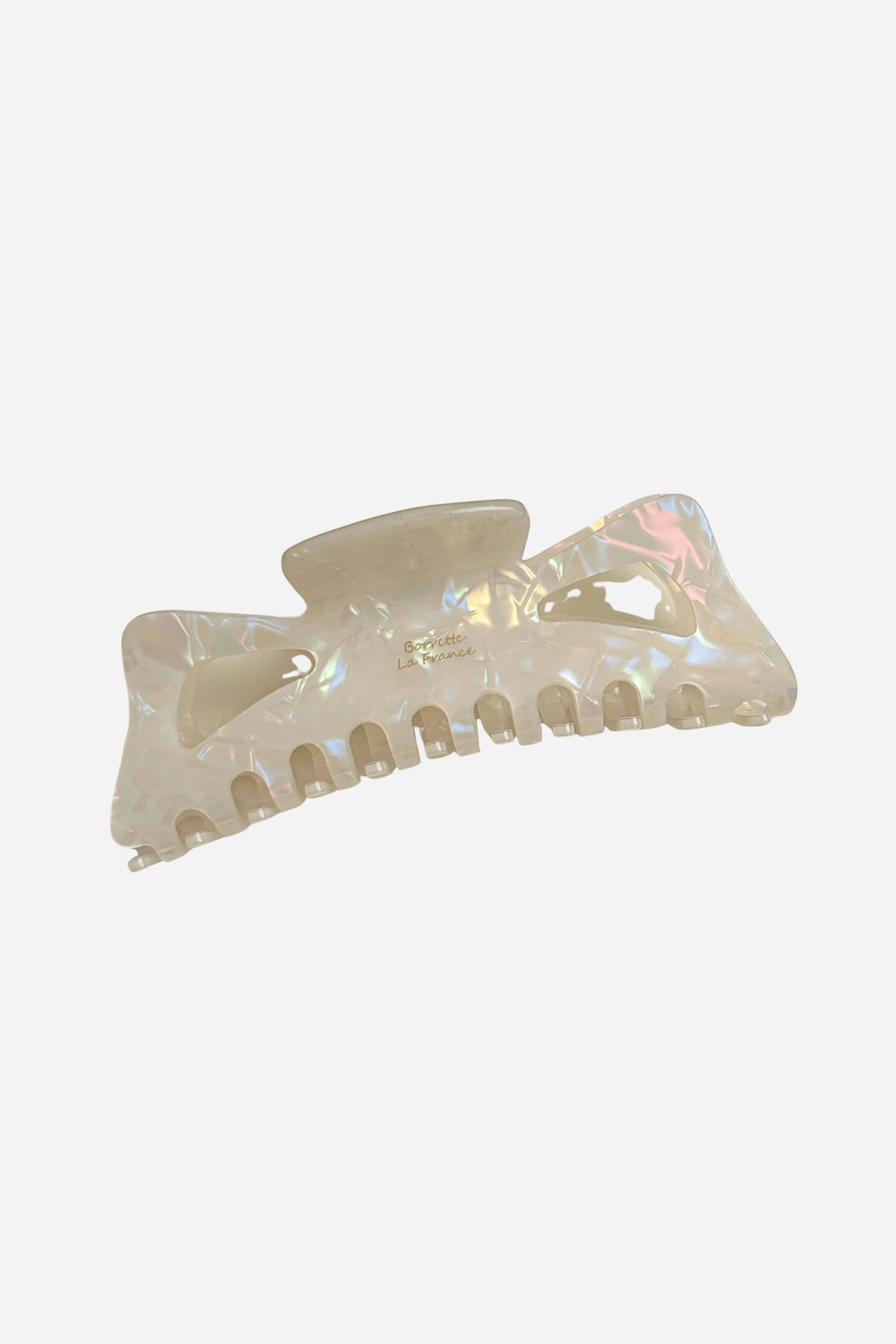 Extra Large Marble Claw Clip - White