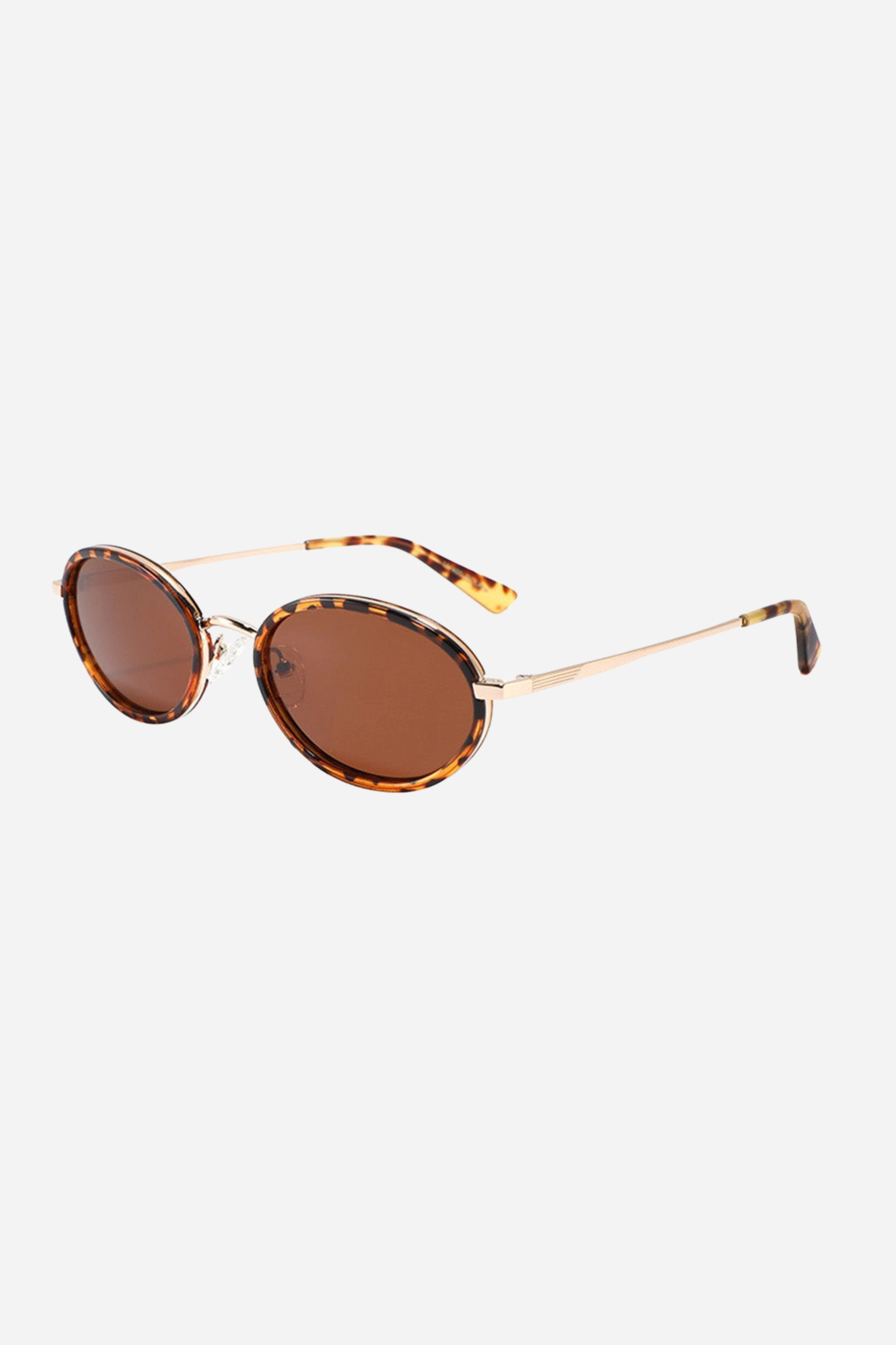 Oval Frame Sunglasses - Coffee Tortoise
