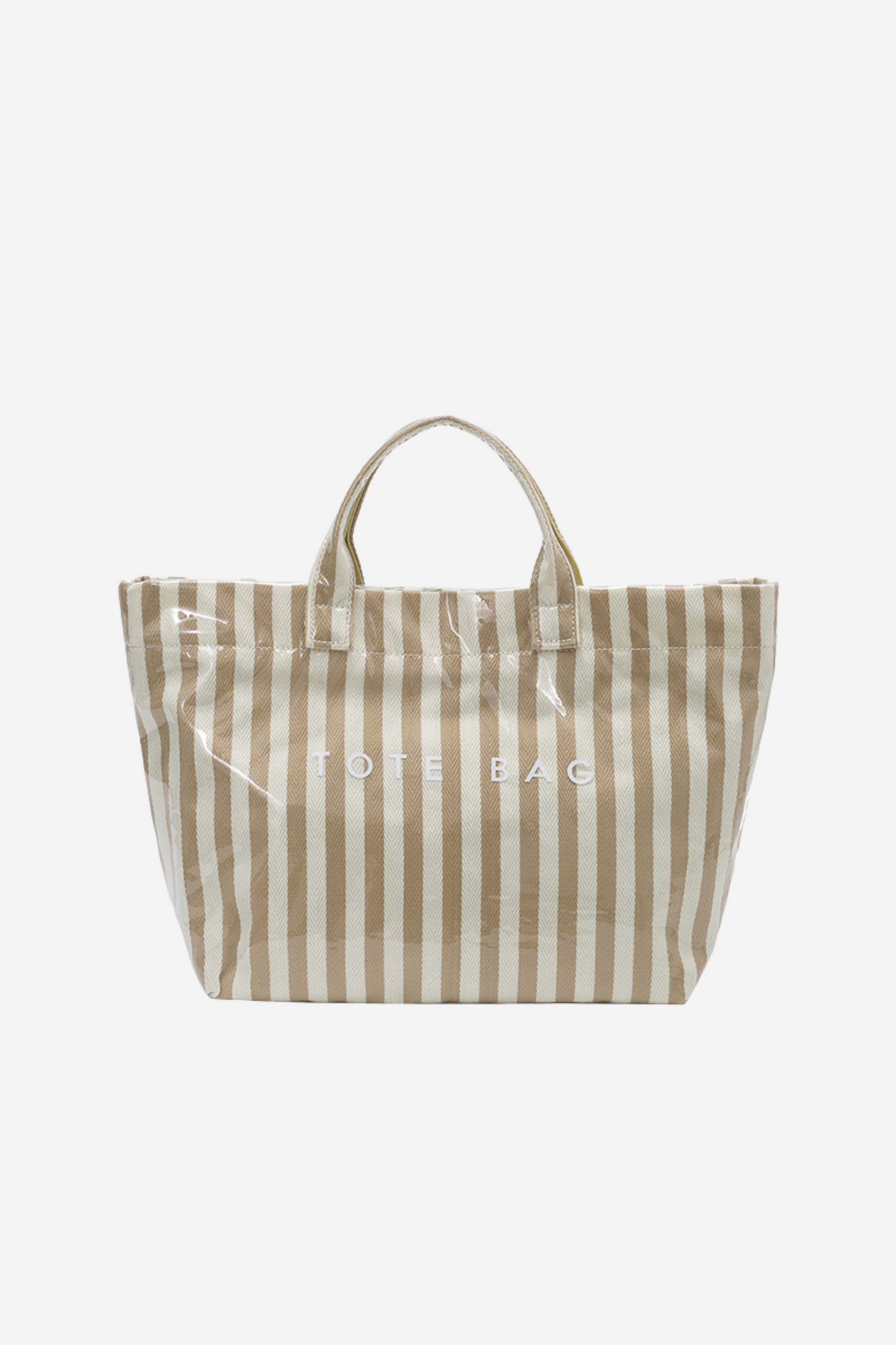 Striped Tote Bag - Khaki