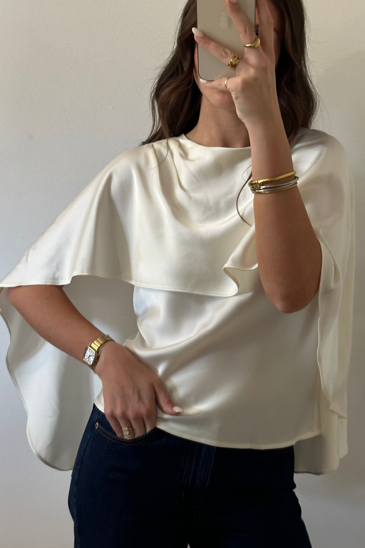 Fiona Cape Satin Top