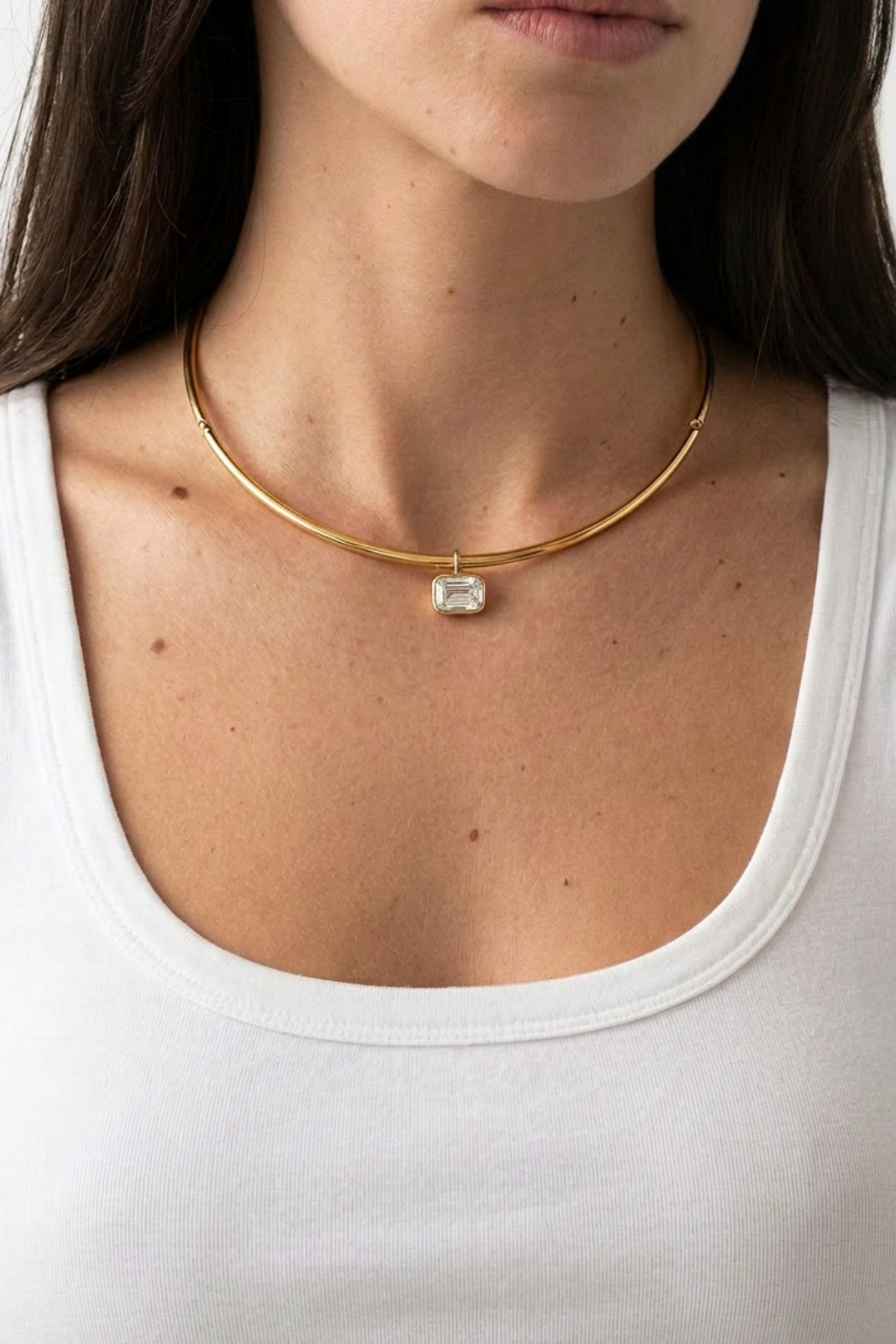 18K Emerald Diamond Necklace