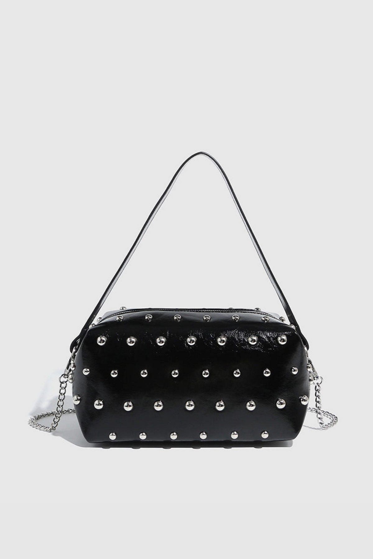 Black Studded Shoulder Bag CHEYANN Bag Black Hobo Dome-Studded Shoulder Strap Women main image 2