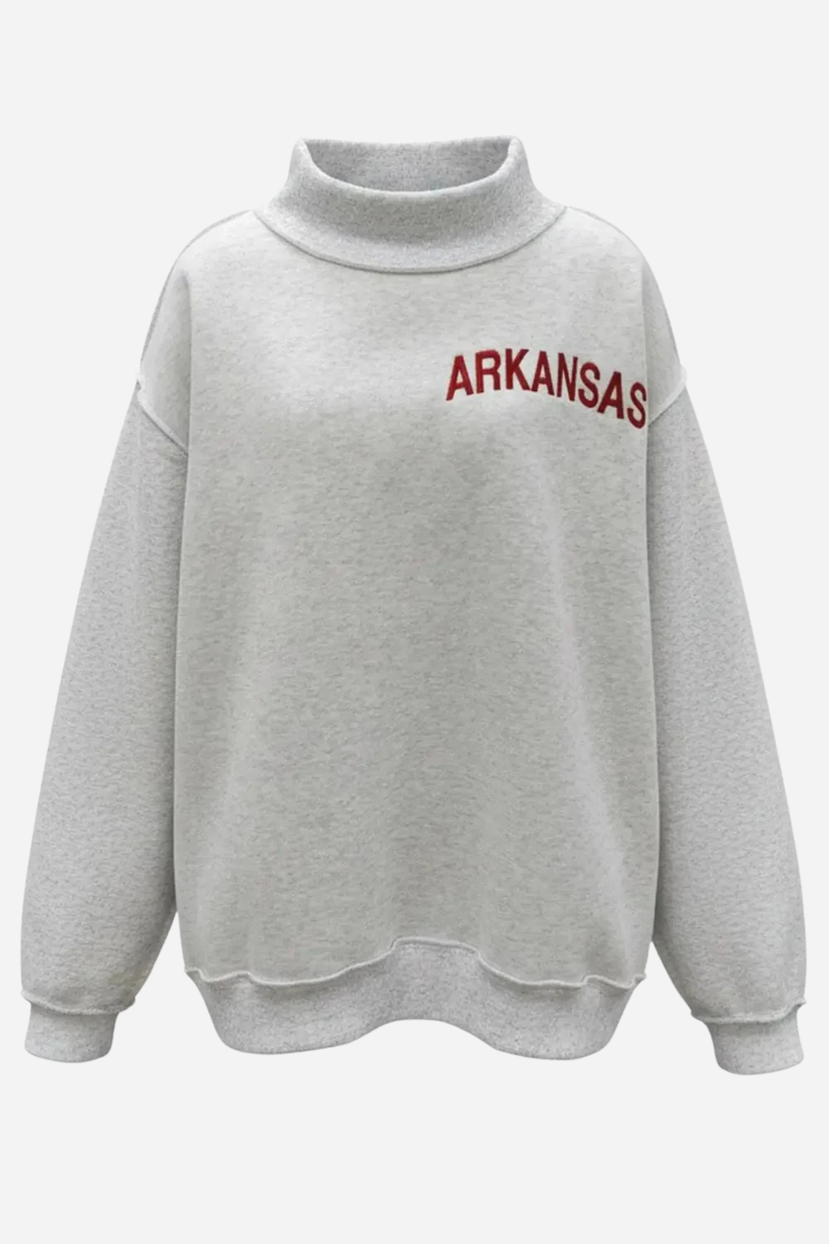 Embroidered "Arkansas" Mock Neck Sweatshirt